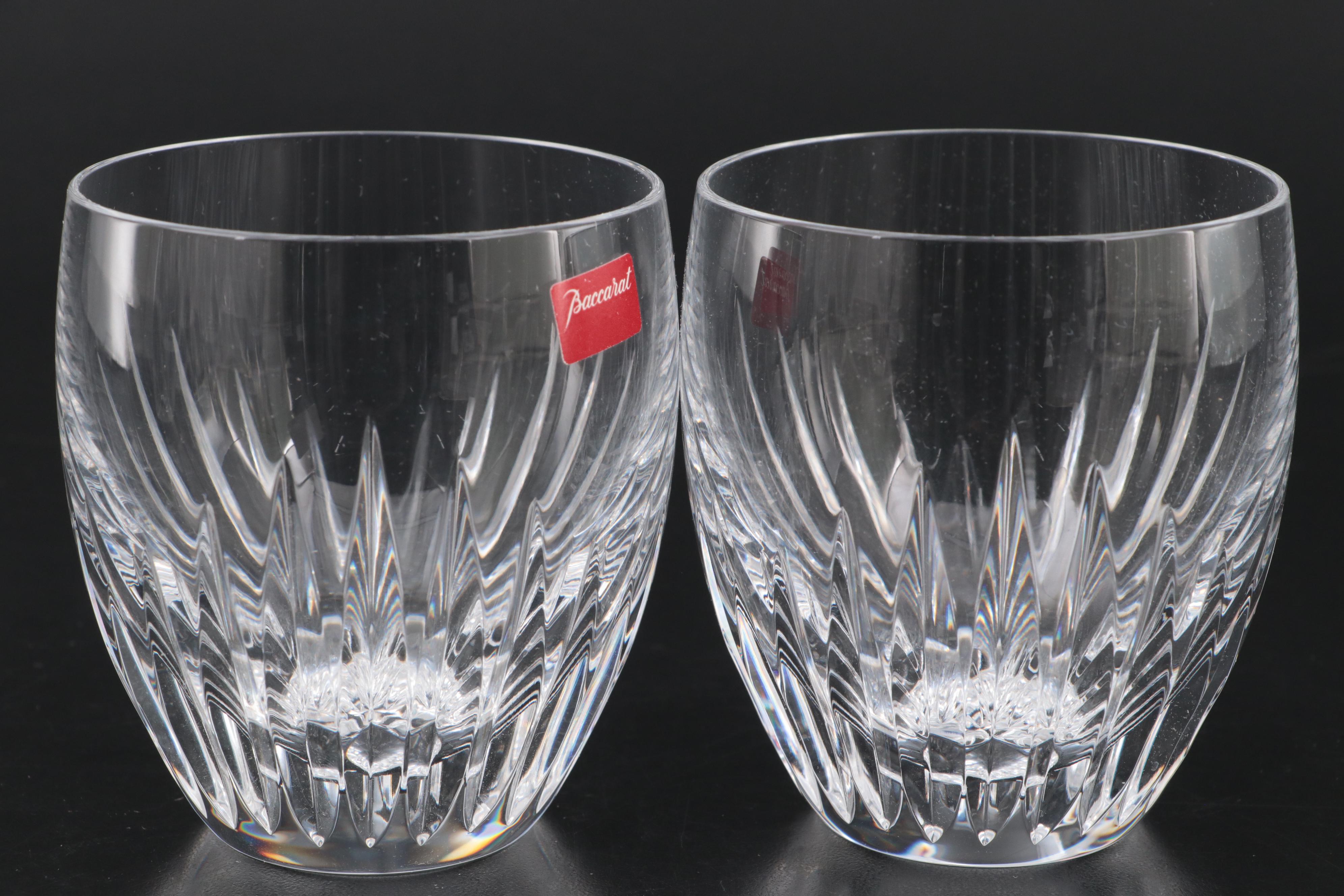Baccarat "Massena" Clear Crystal Highball Glasses and Tumblers
