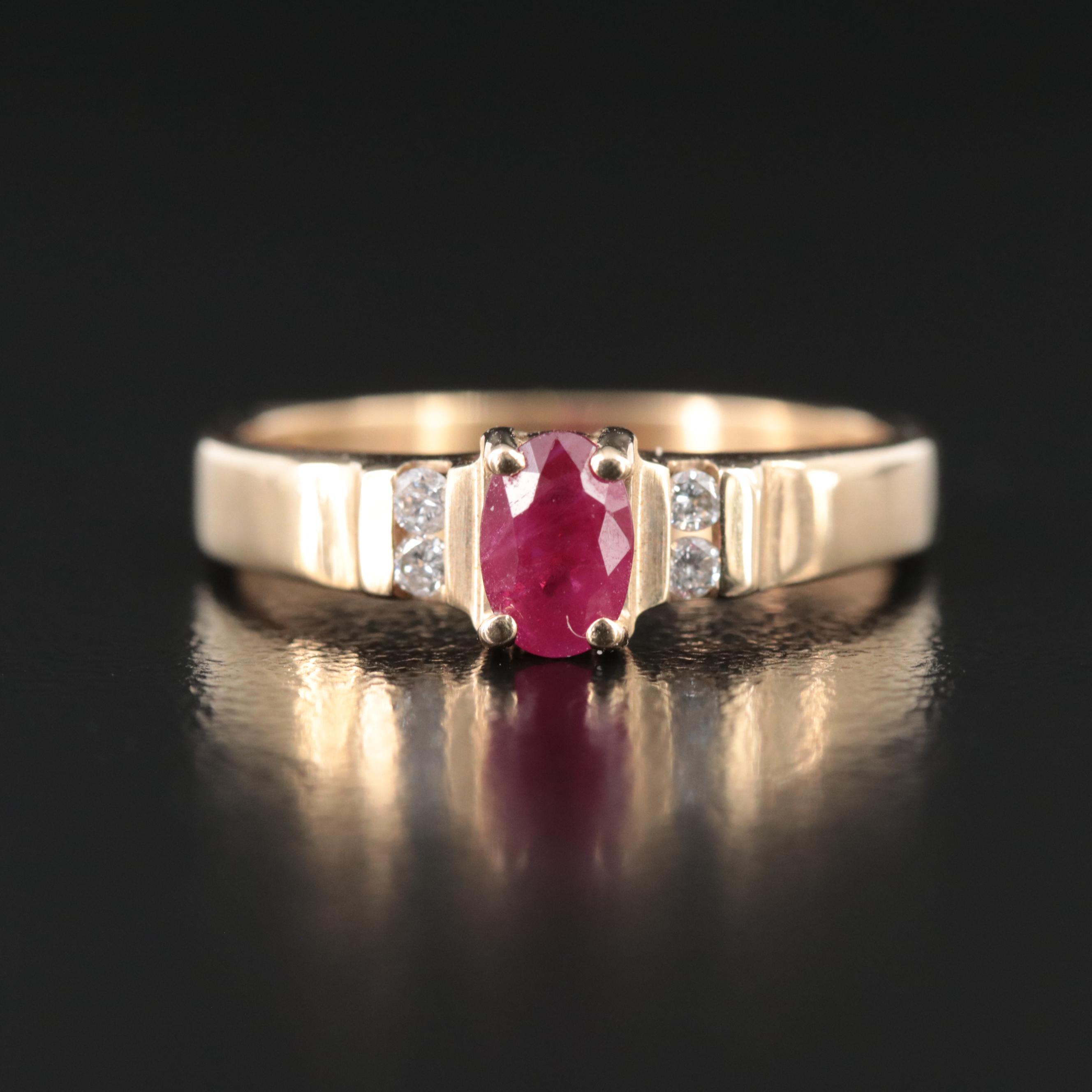 14K Ruby and Diamond Ring