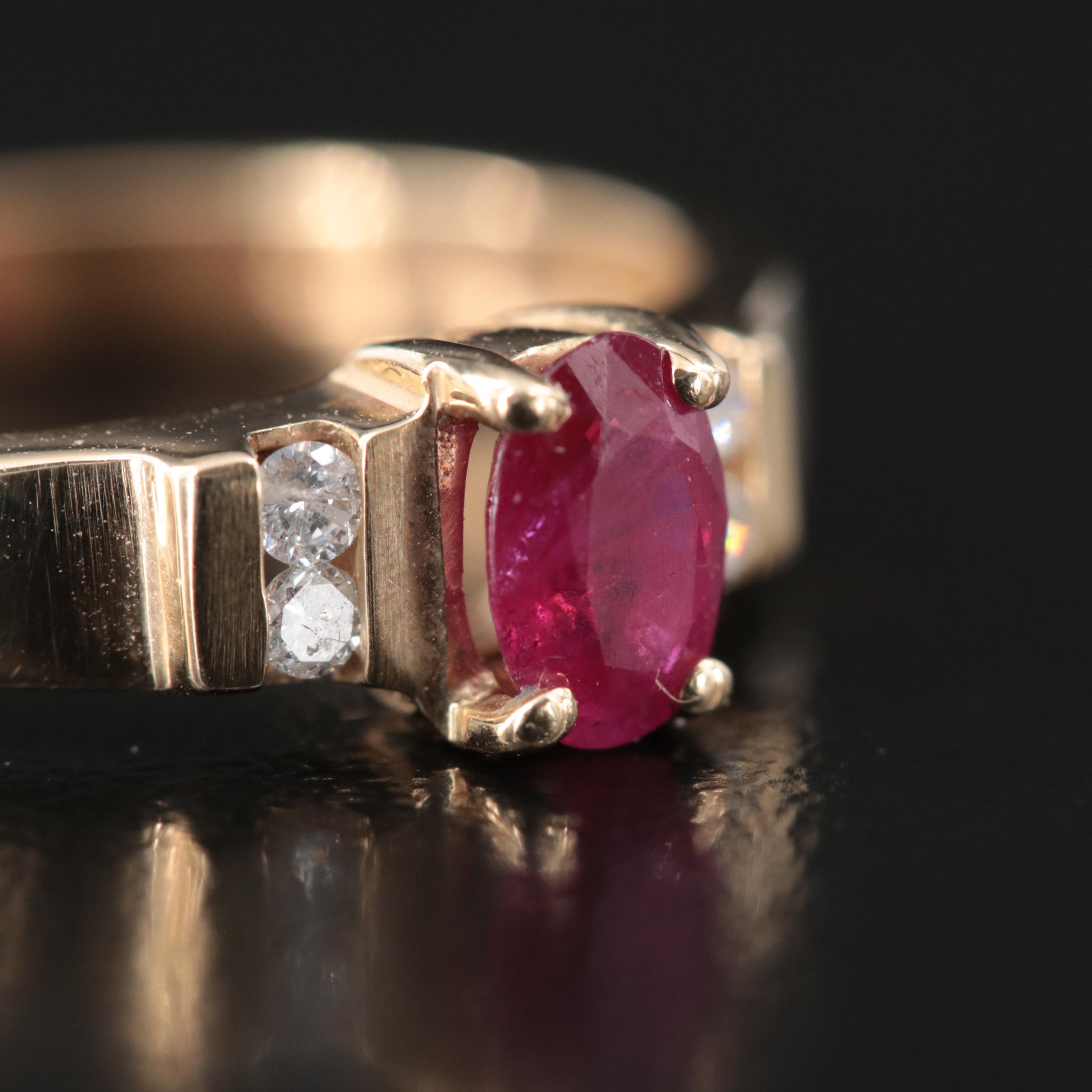 14K Ruby and Diamond Ring