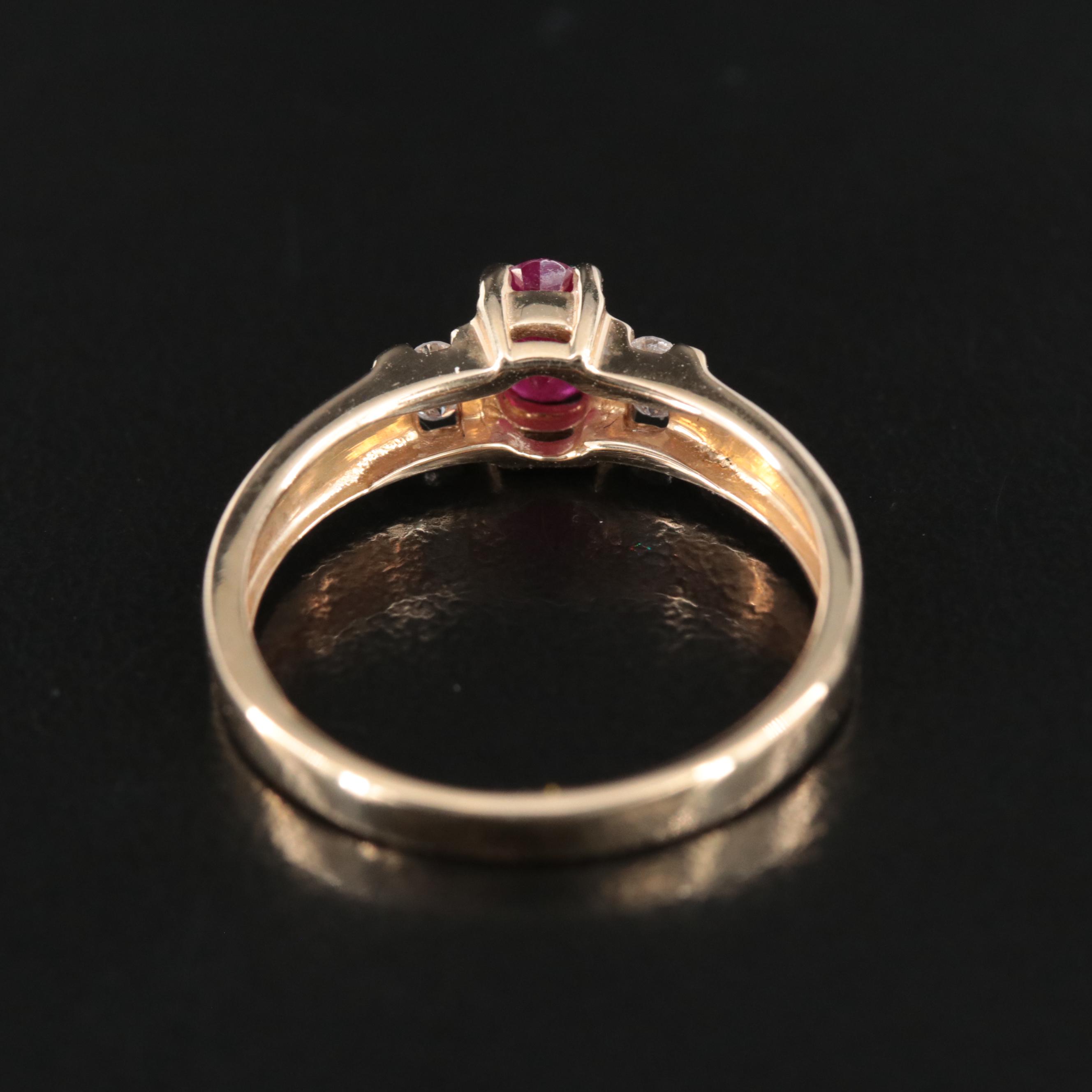 14K Ruby and Diamond Ring