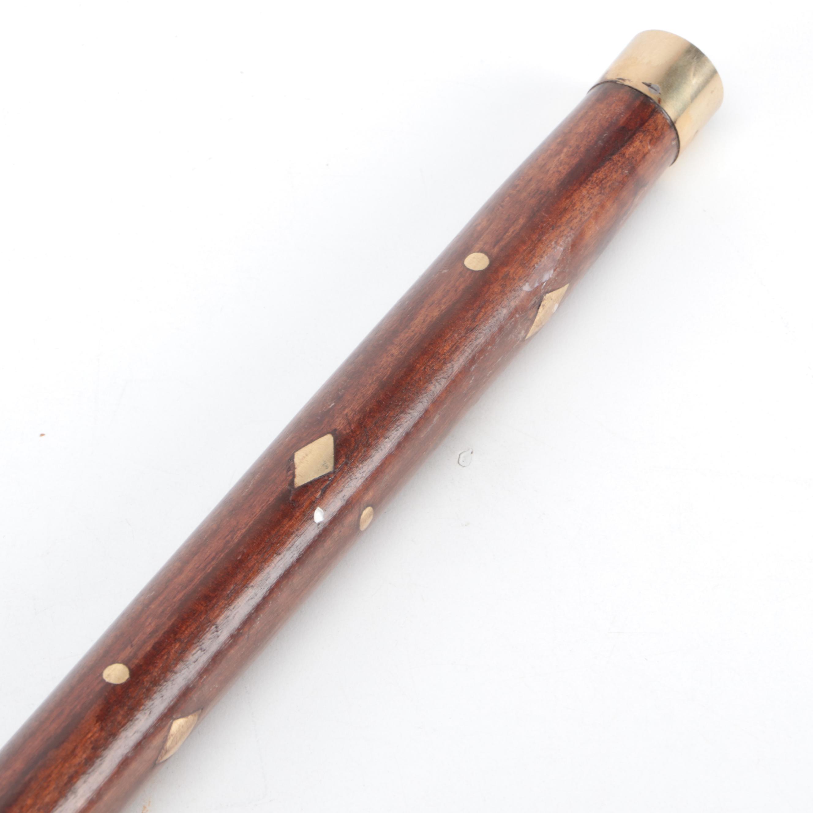Brass Inlay Wooden Sword Cane