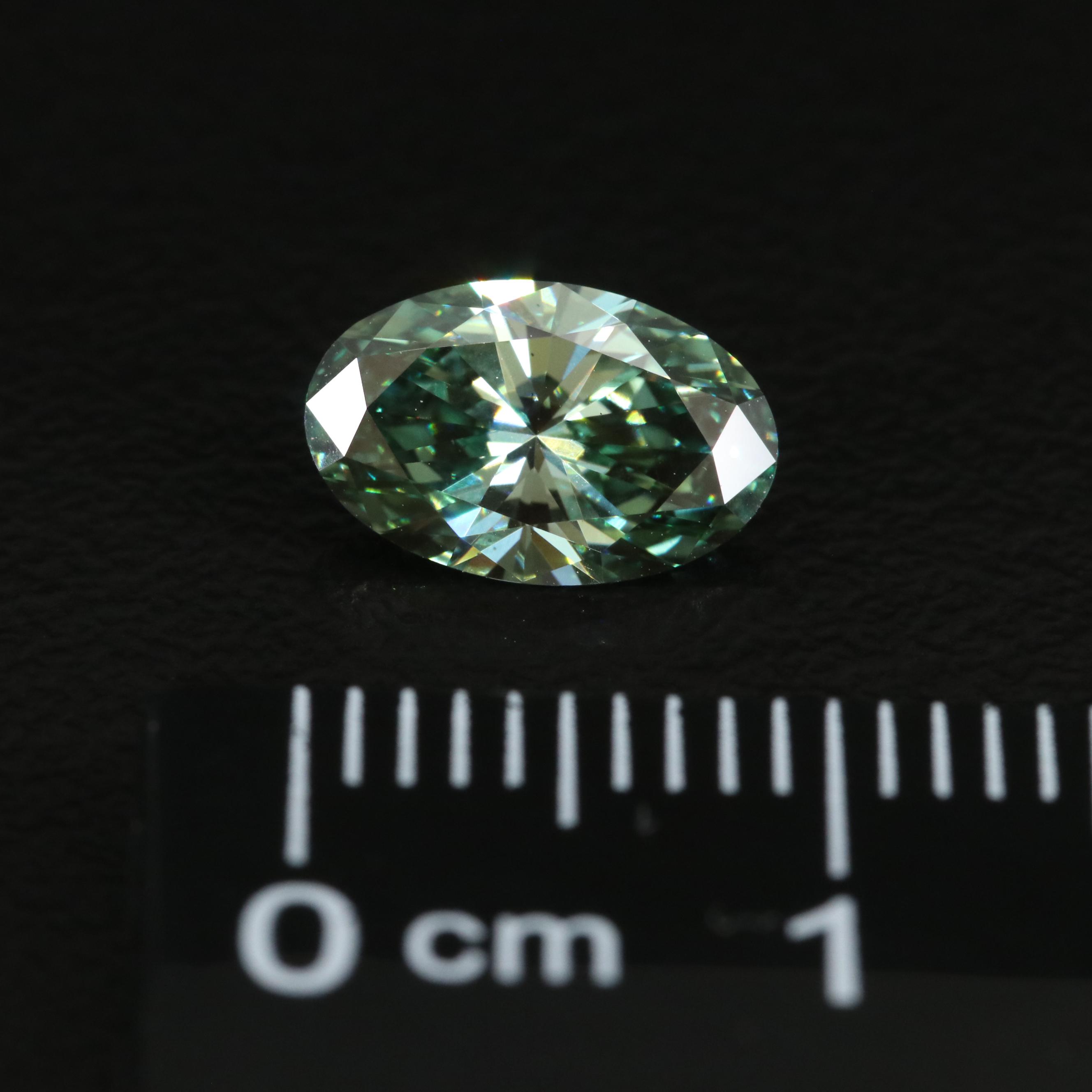 Loose 1.20 CT Vivid Slightly Bluish Green Diamond