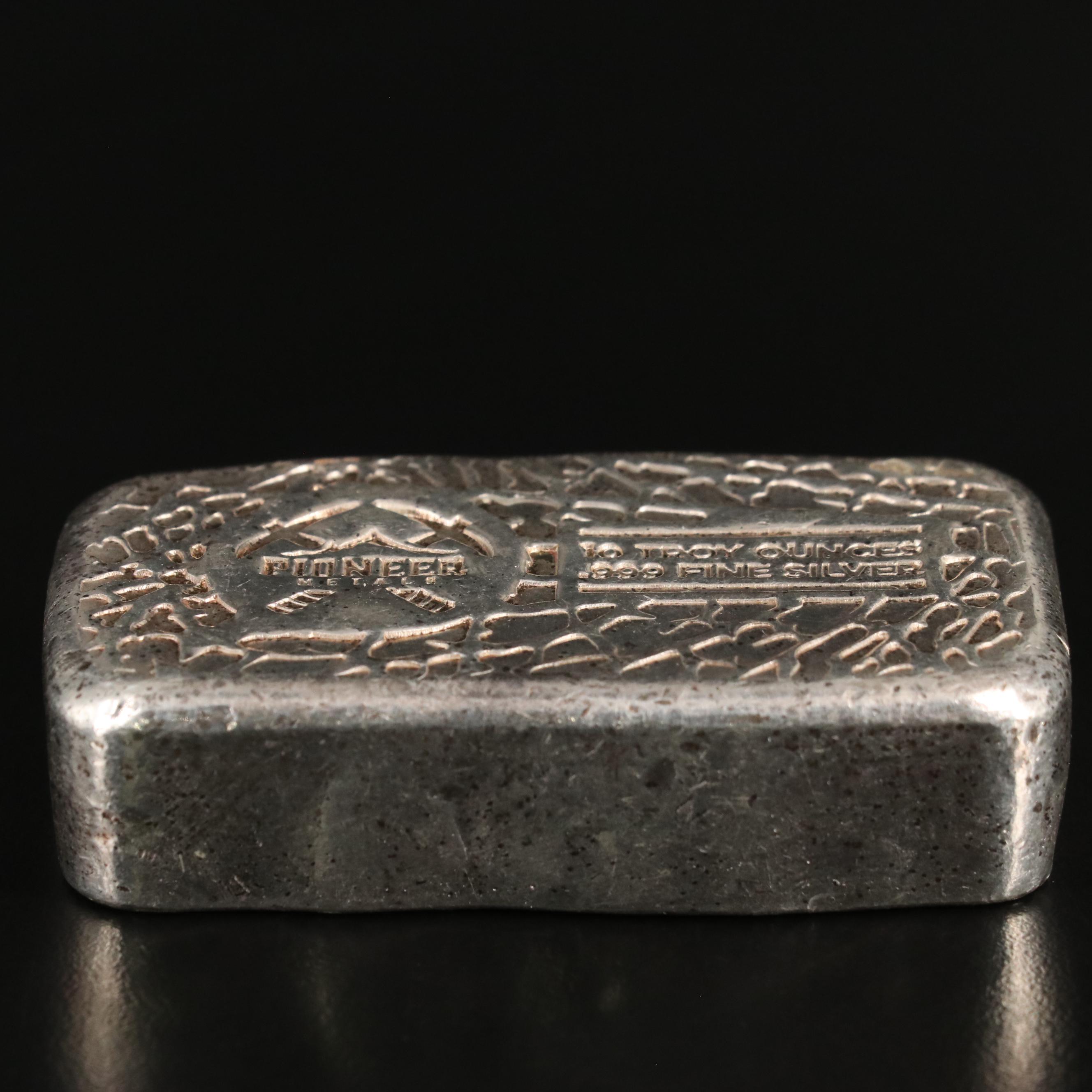 Ten Ounce .999 Silver Bar Minted at  "Pioneer Metals"