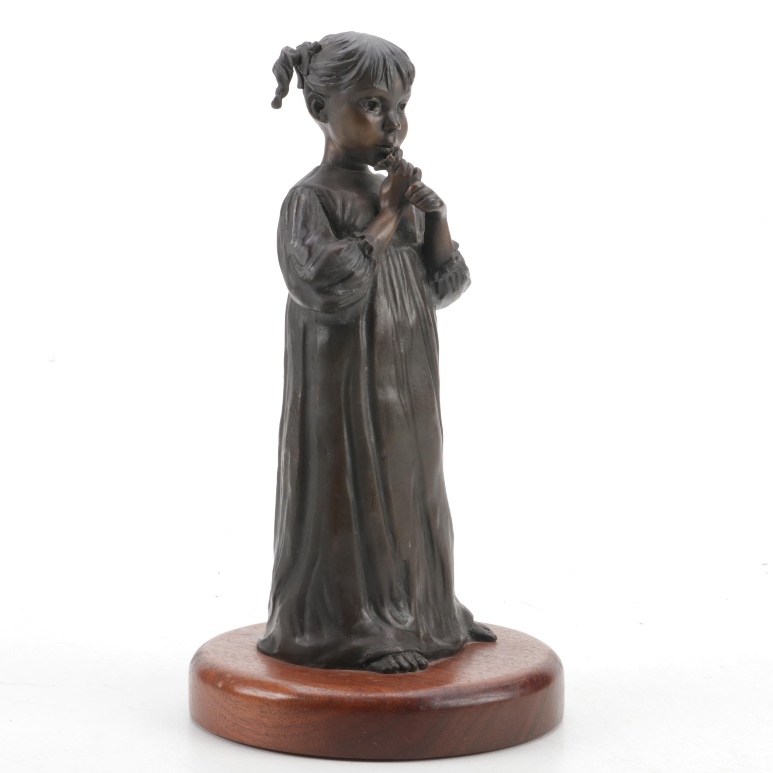 Jo Saylors Bronze Sculpture of a Little Girl EBTH