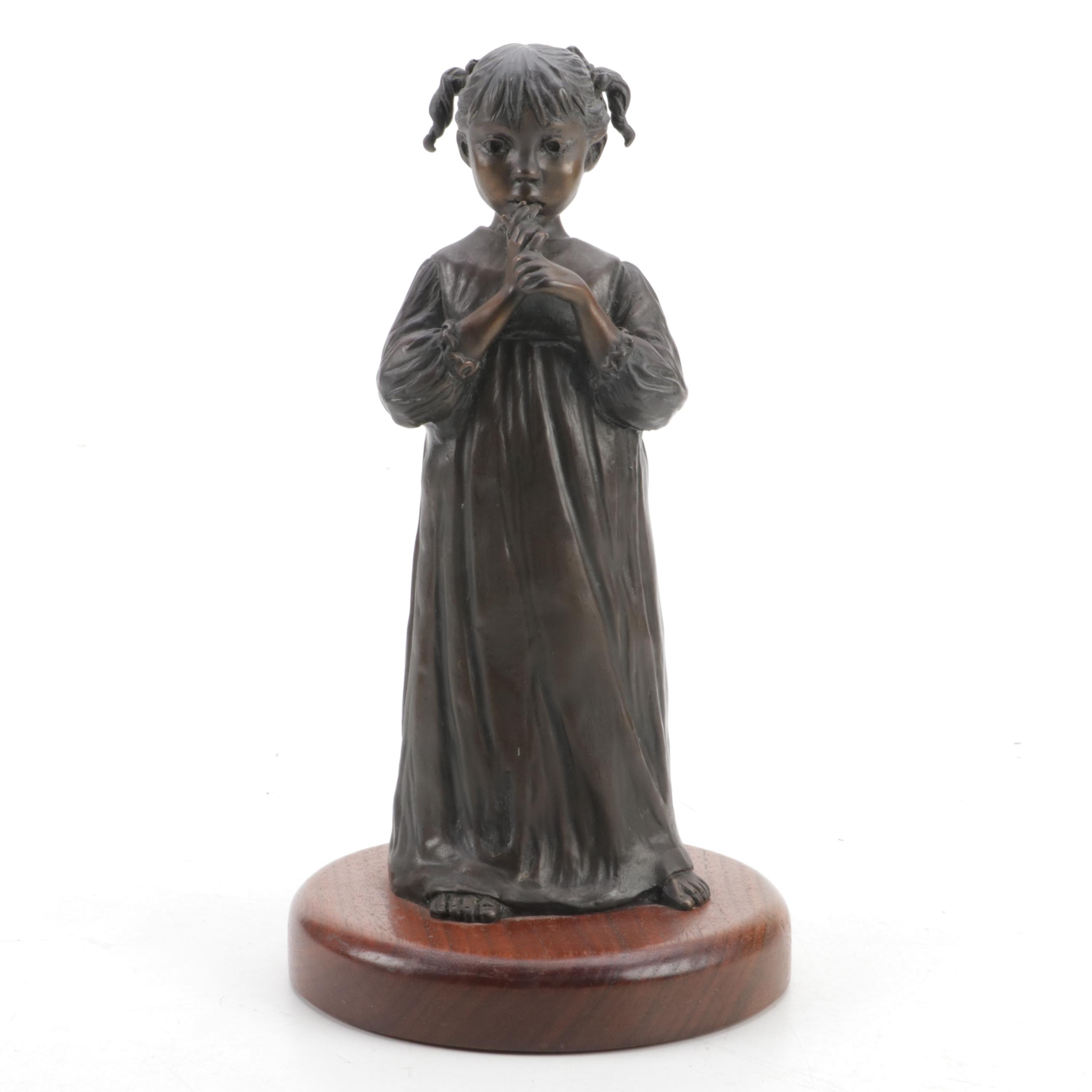 Jo Saylors Bronze Sculpture of a Little Girl EBTH