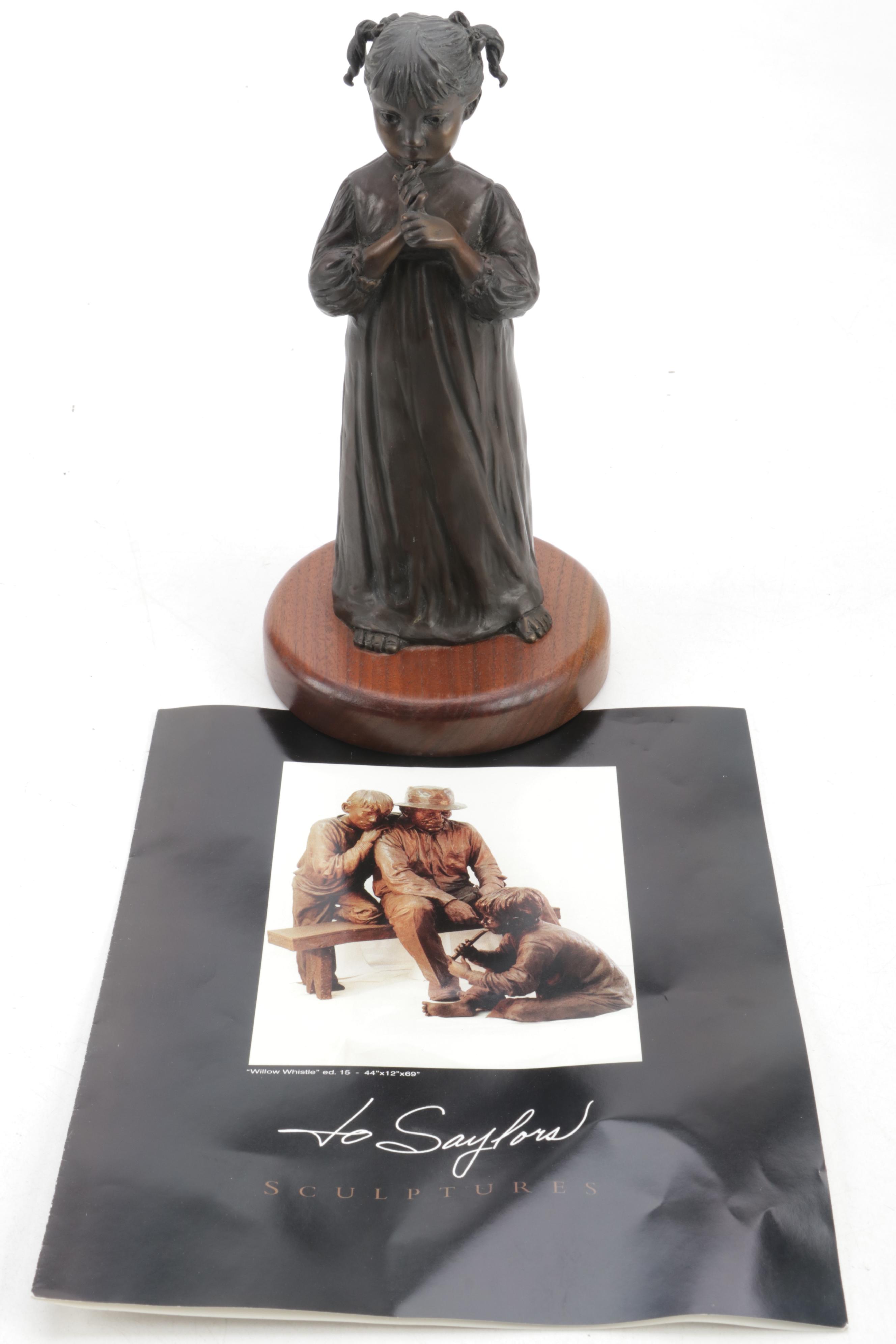 Jo Saylors Bronze Sculpture of a Little Girl EBTH