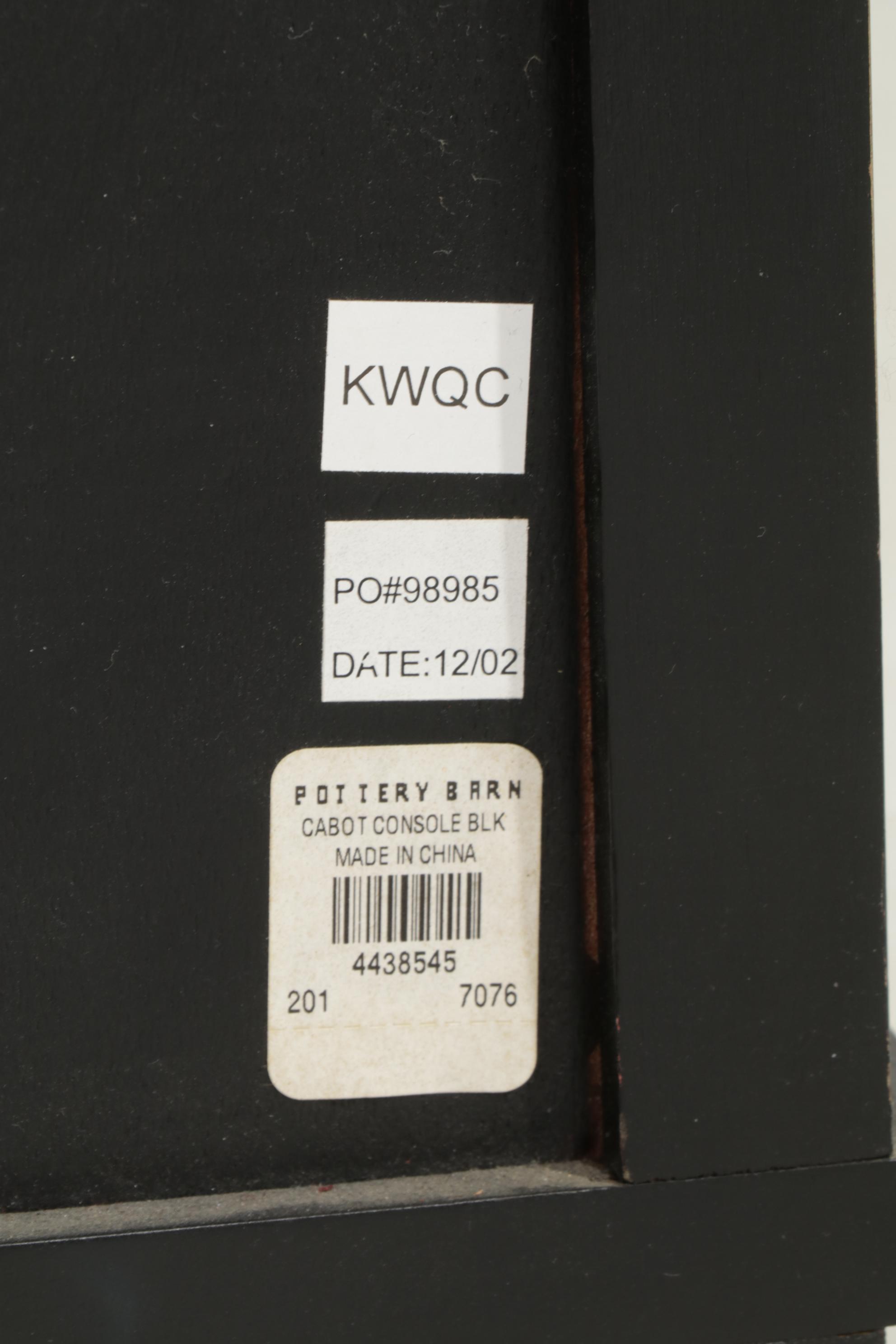 Pottery Barn Ebonized Cabot Console