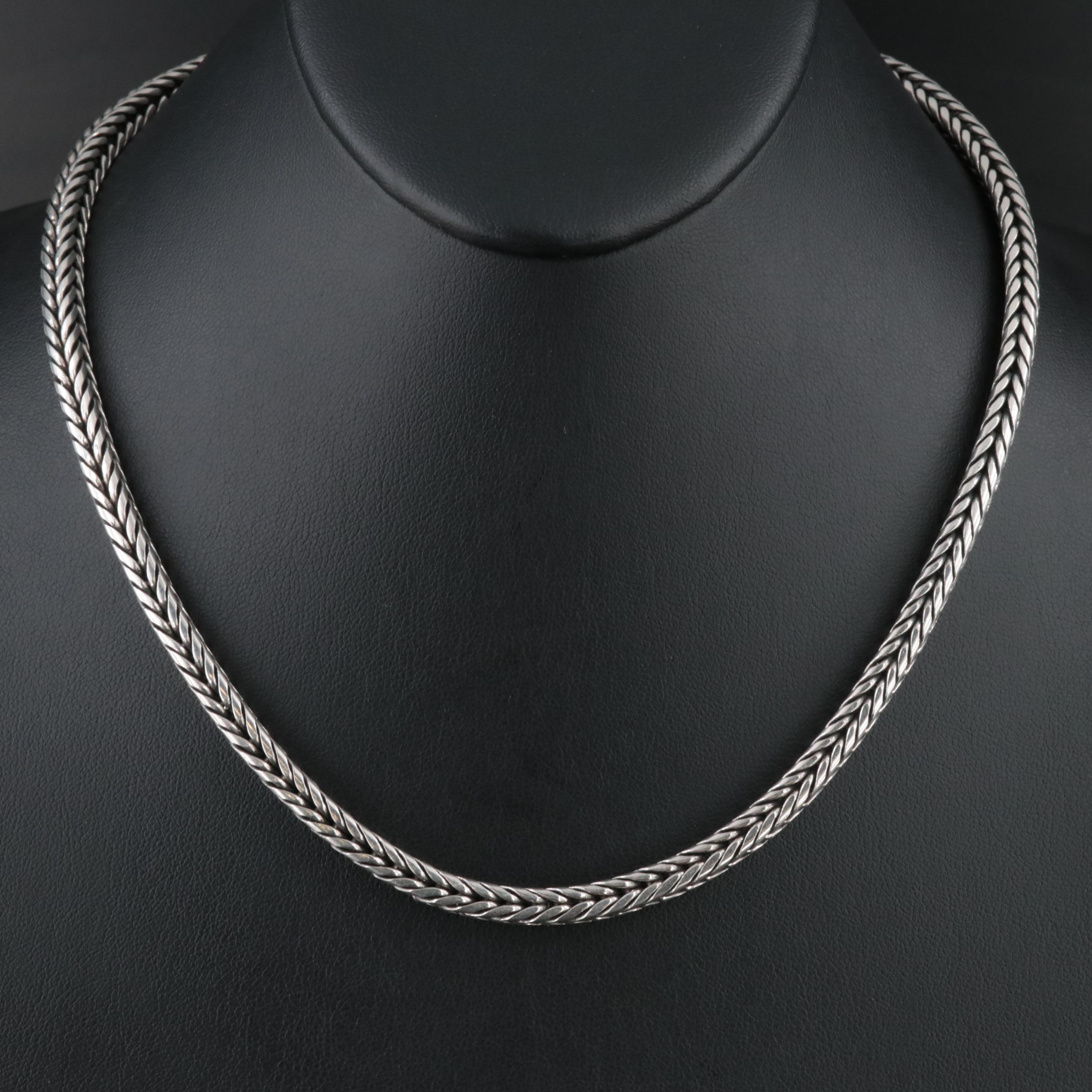 Suarti Sterling Wheat Chain Necklace
