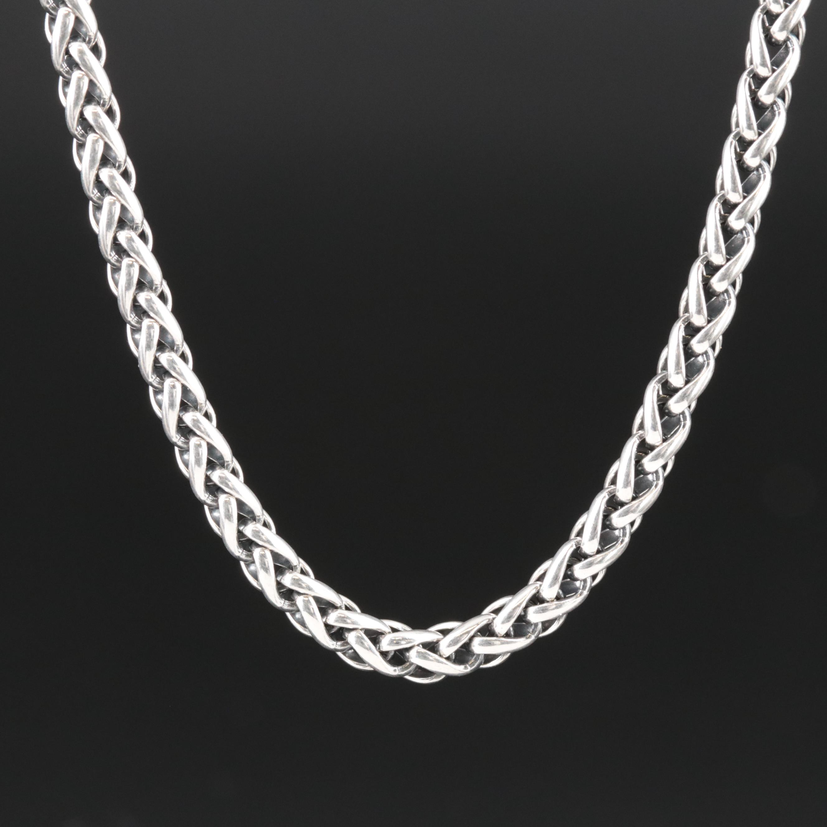David Yurman Sterling Wheat Chain  Necklace