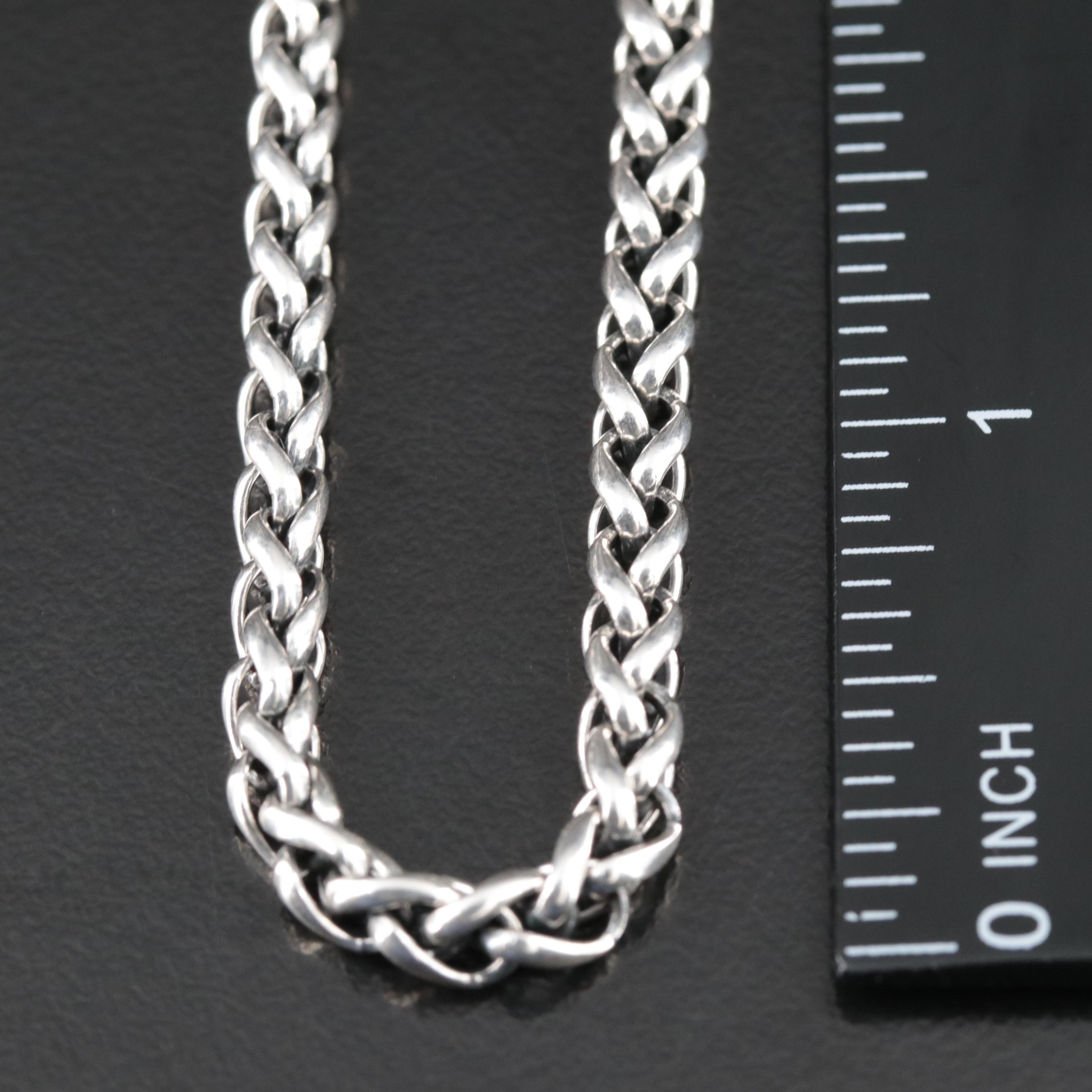 David Yurman Sterling Wheat Chain  Necklace