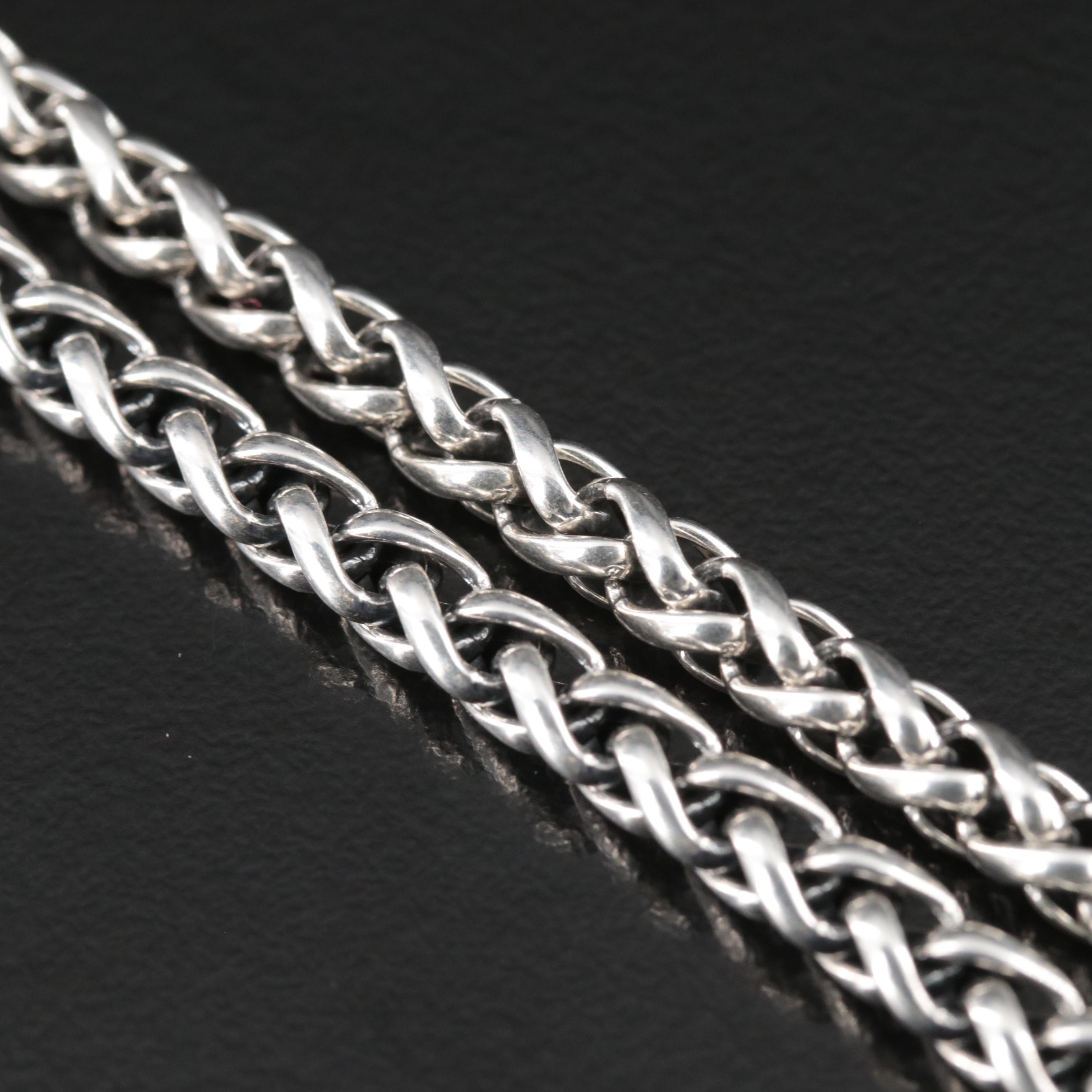 David Yurman Sterling Wheat Chain  Necklace