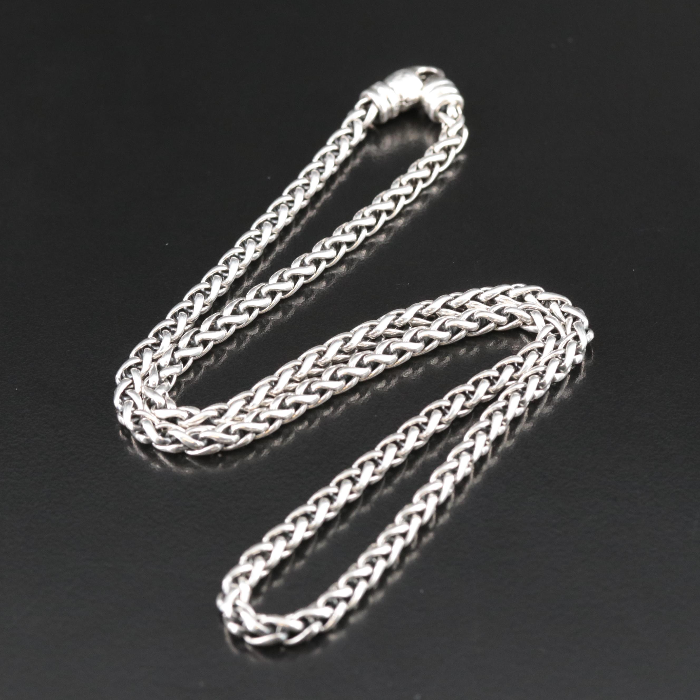 David Yurman Sterling Wheat Chain  Necklace