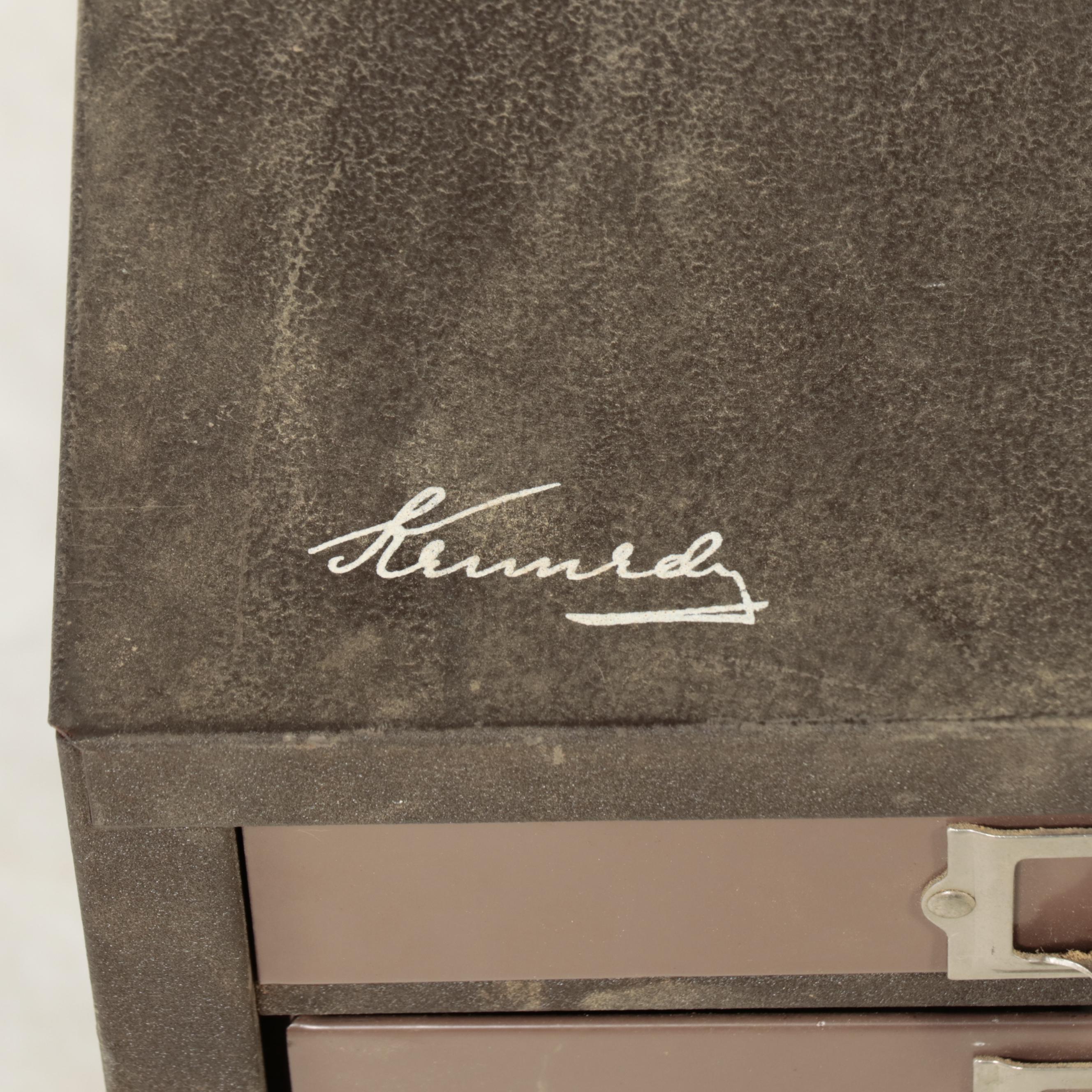 Small Industrial Steel Five-Drawer Parts Cabinet with Assorted Hardware