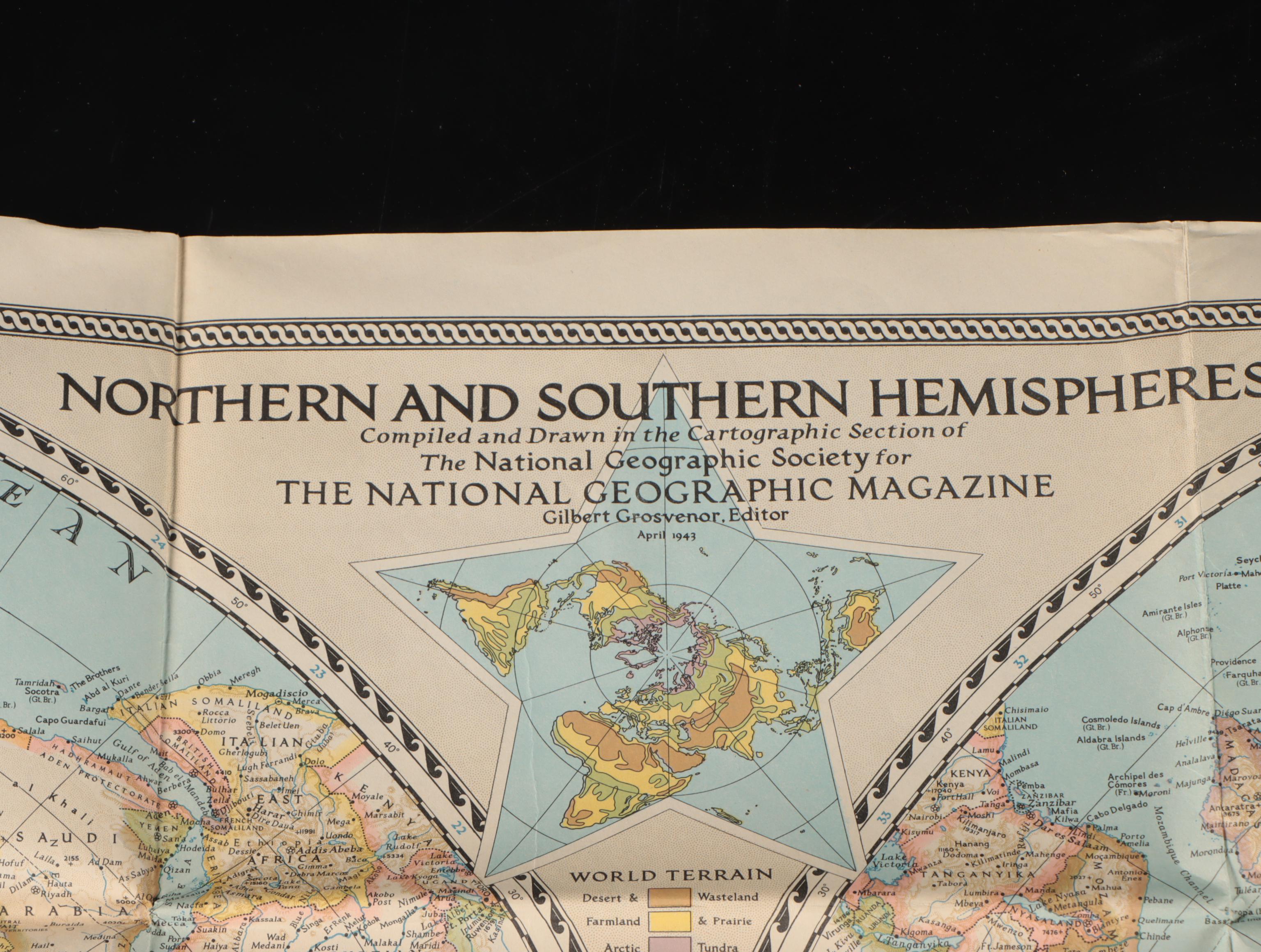 National Geographic Magazine Paper Map of Europe with More Maps