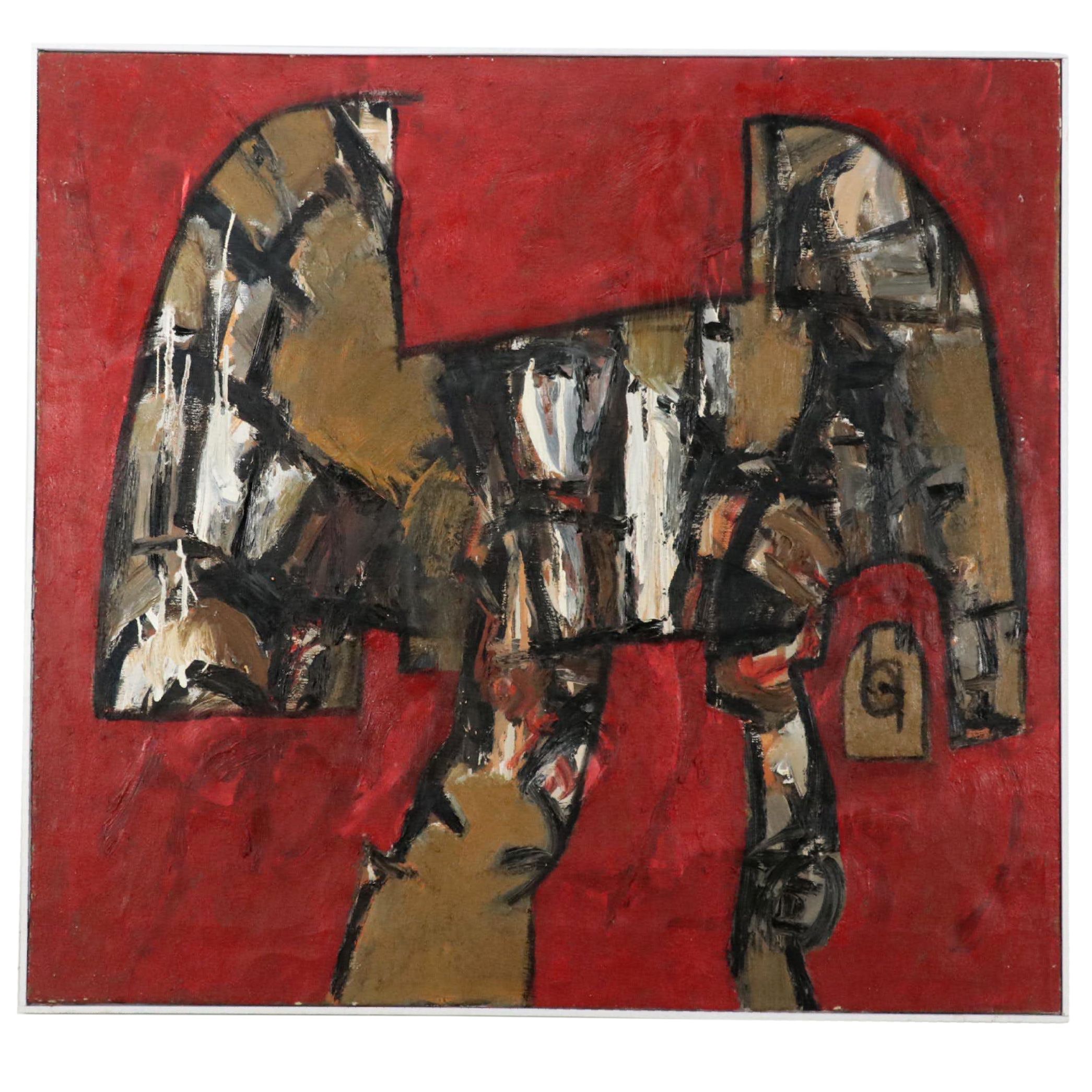 James L. Bruch Abstract Oil Painting, Late 20th Century