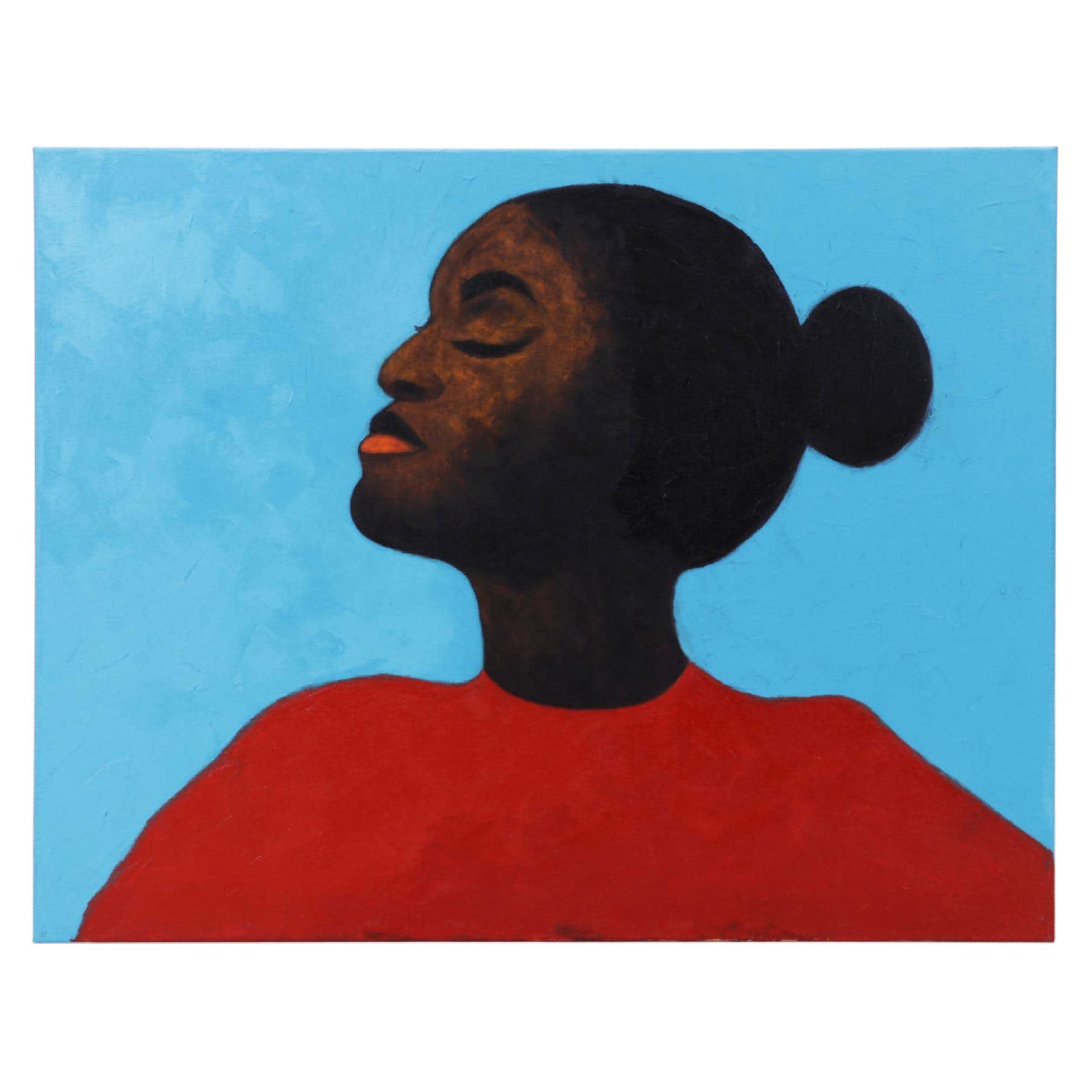 Oluwakemi Omowaire Portrait Oil Painting "Stay With Me," 21st Century