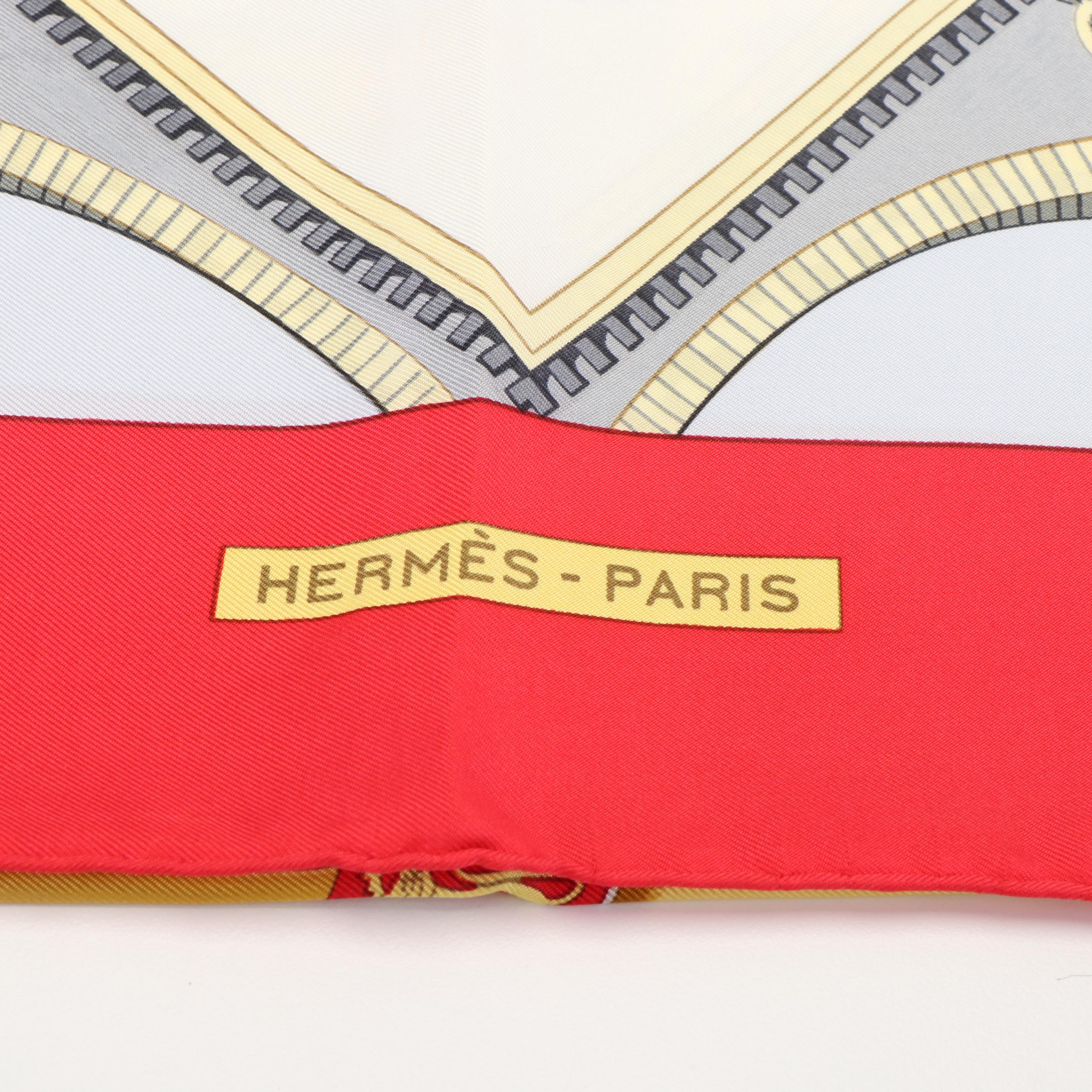 Hermès "Bordeaux Porte Océane" Silk Scarf with Box