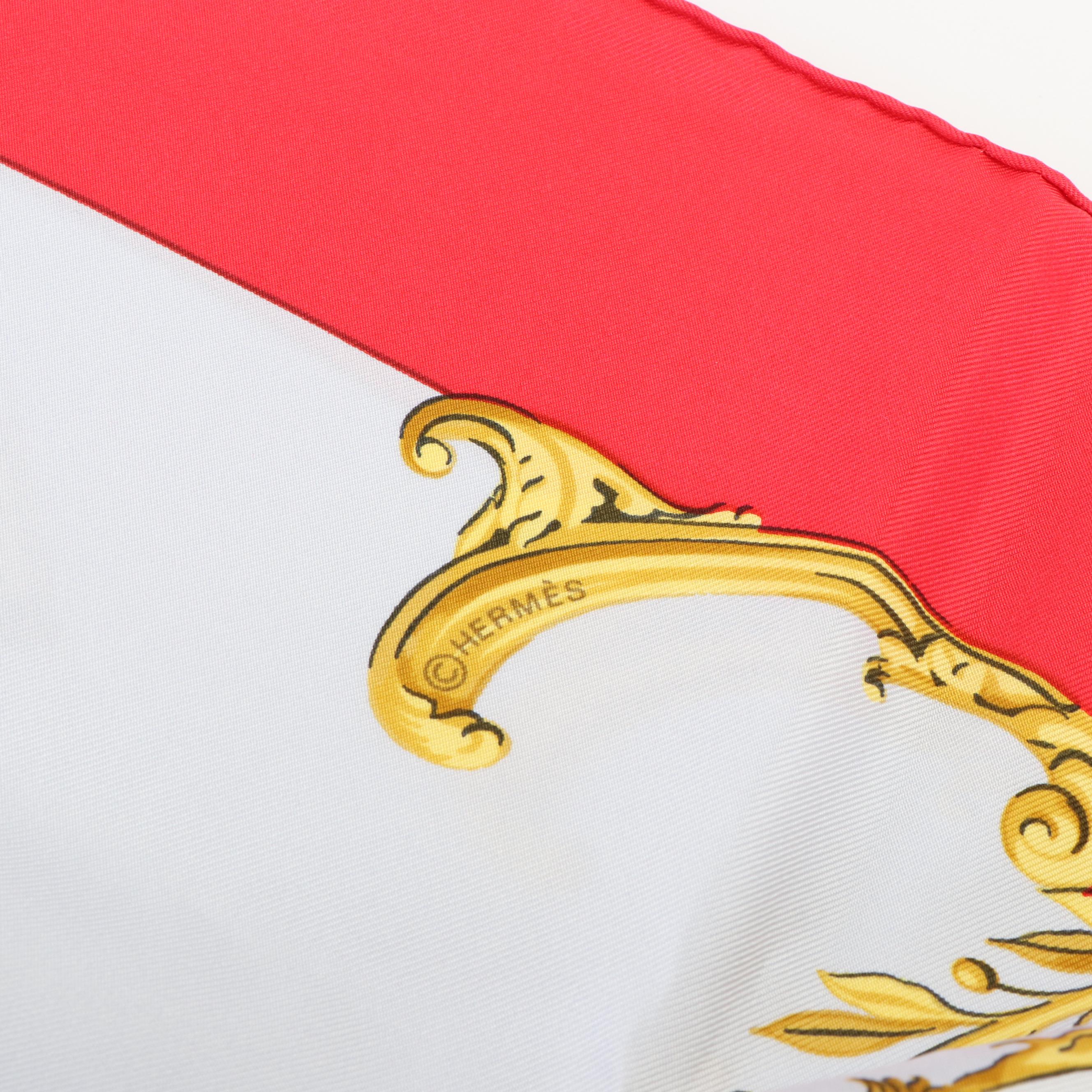 Hermès "Bordeaux Porte Océane" Silk Scarf with Box