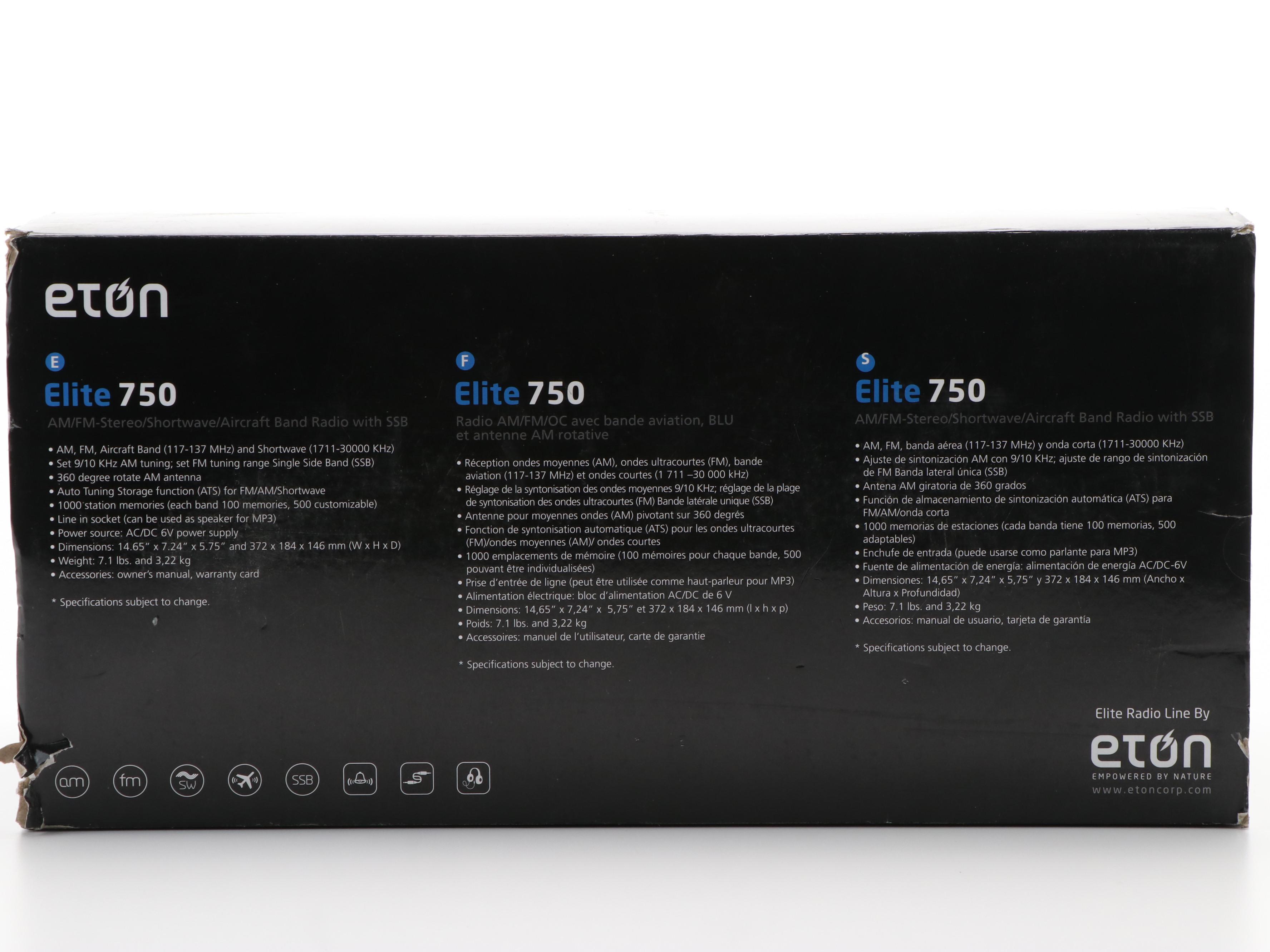 Etón Elite 750 Longwave Shortwave Radio