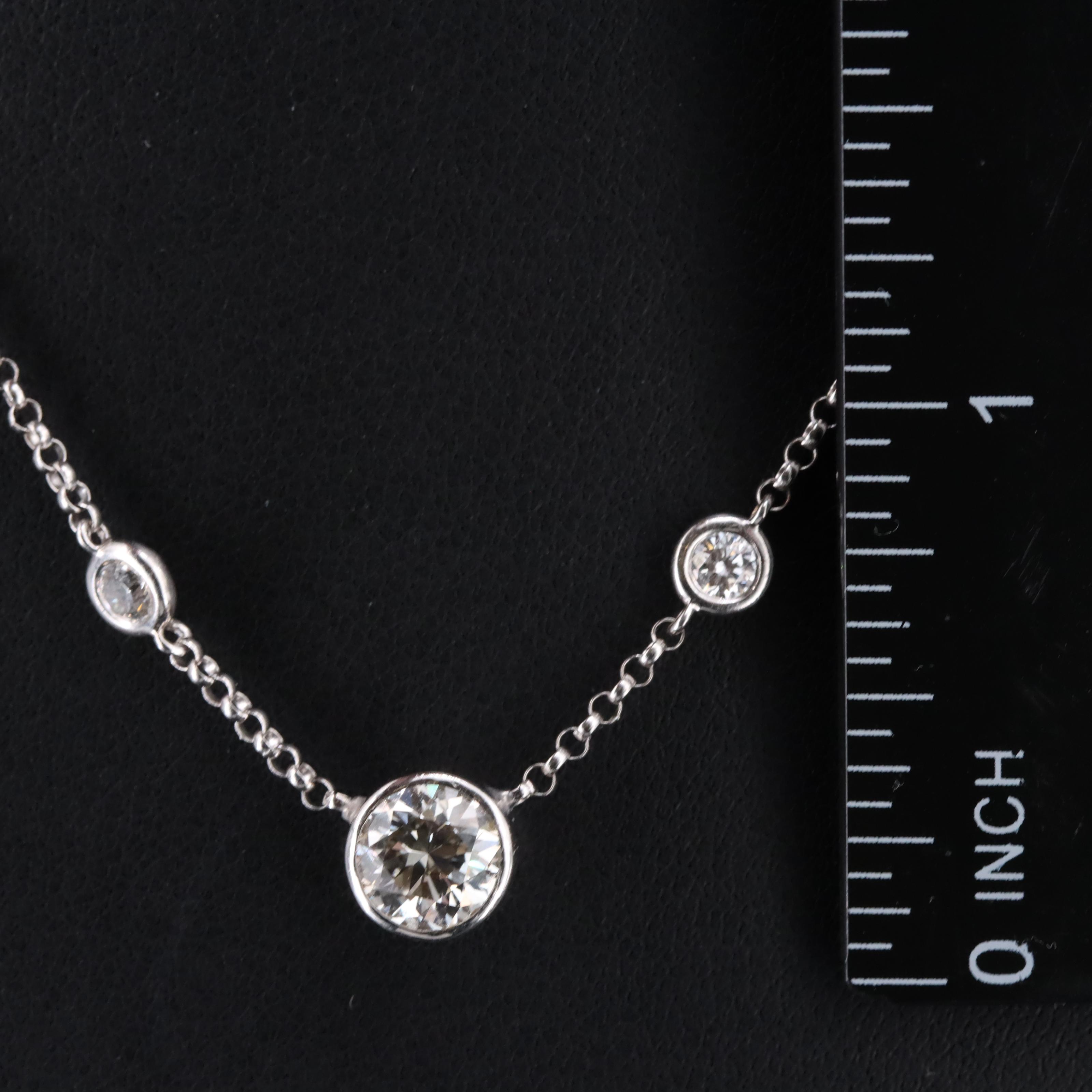 18K 2.12 CTW Diamond Bezel Station Necklace