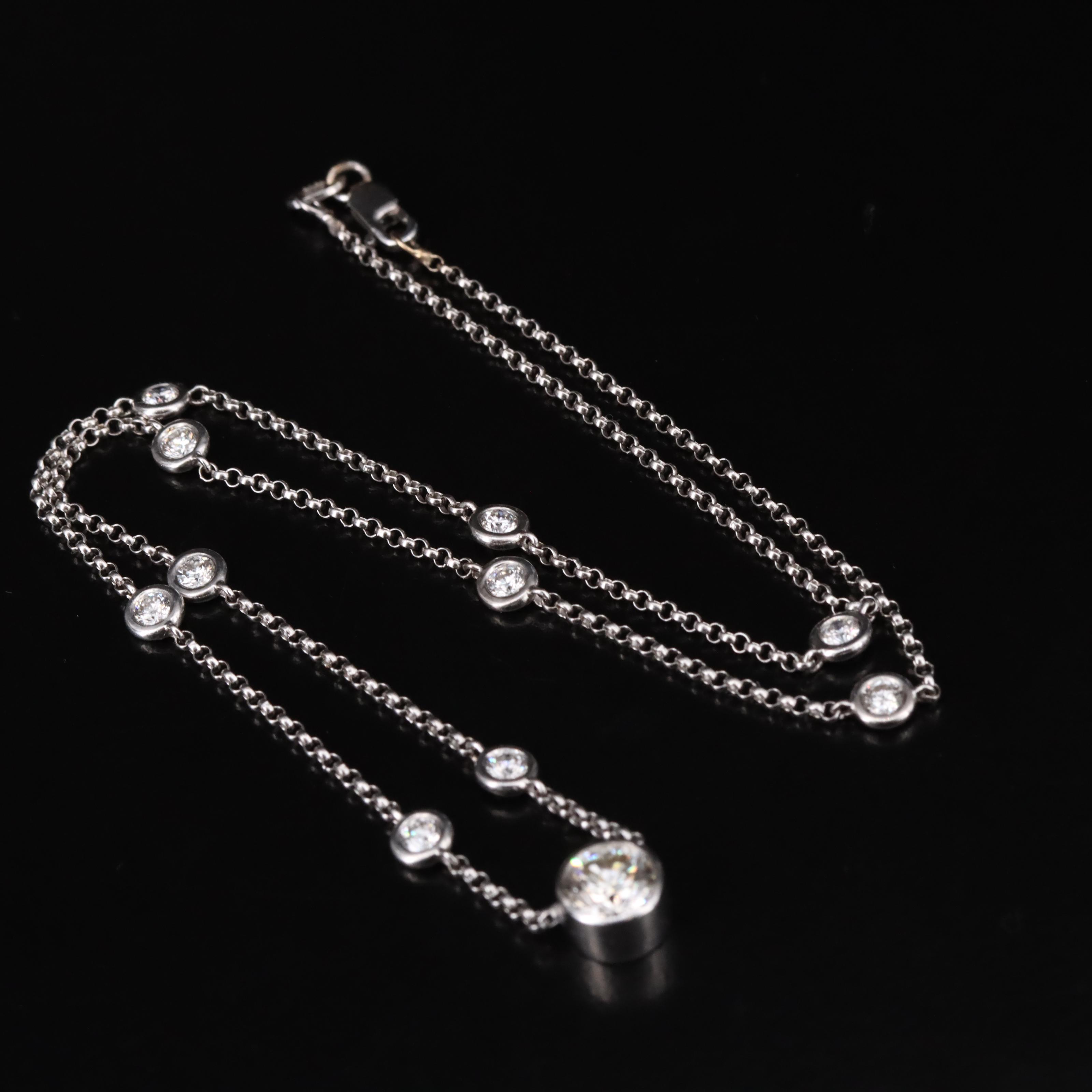 18K 2.12 CTW Diamond Bezel Station Necklace