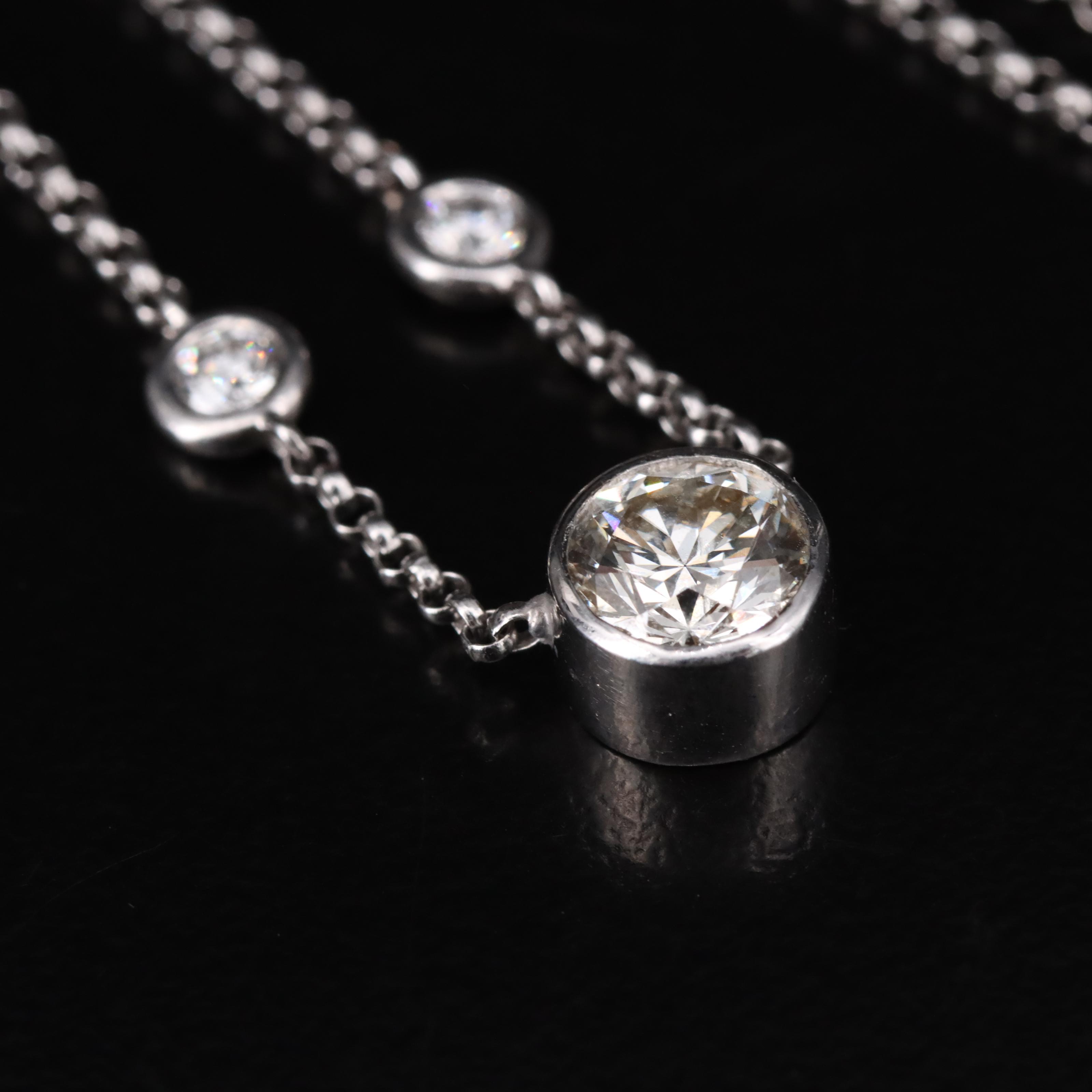 18K 2.12 CTW Diamond Bezel Station Necklace
