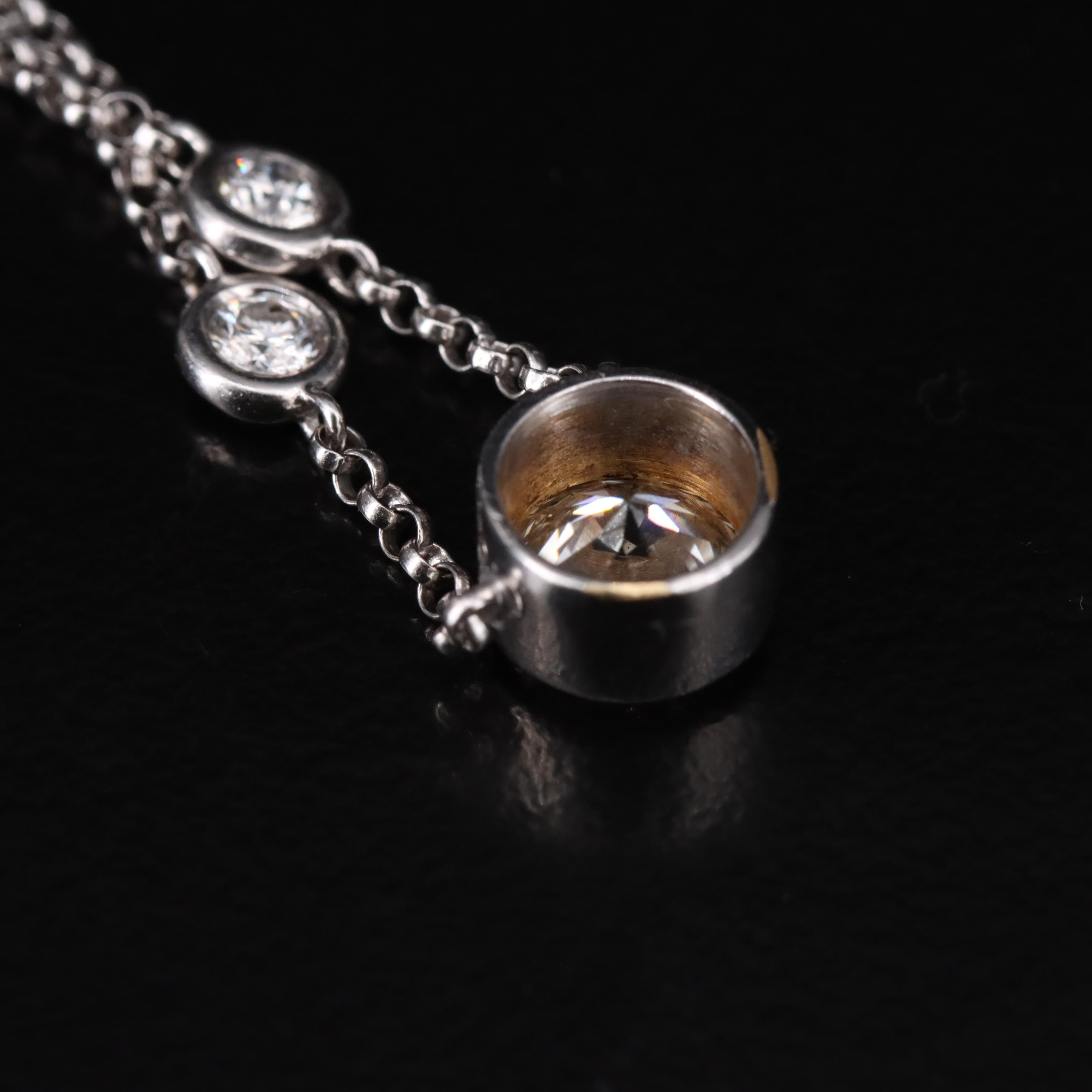 18K 2.12 CTW Diamond Bezel Station Necklace