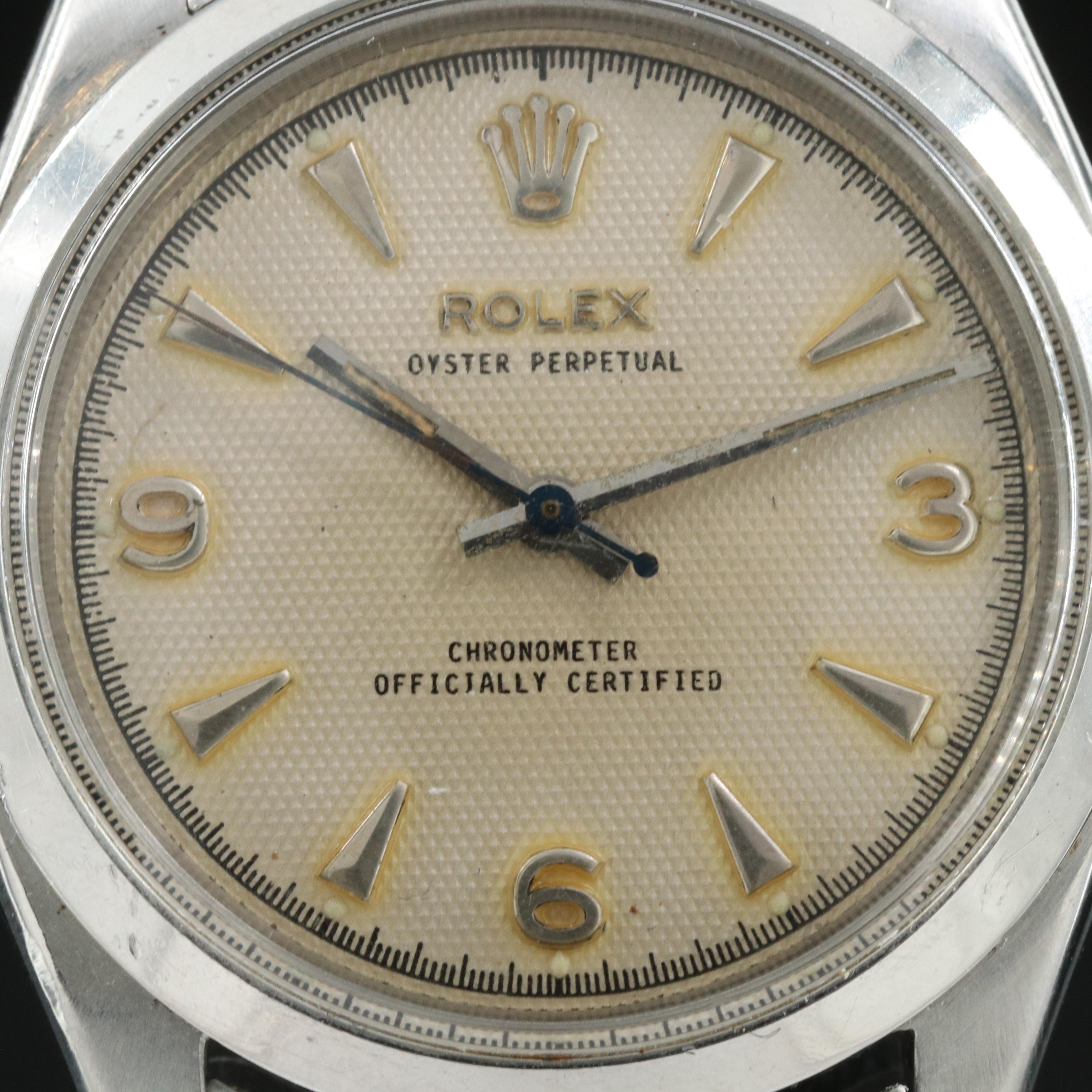 1954 Rolex Honeycomb Dial Oyster Perpetual Watch
