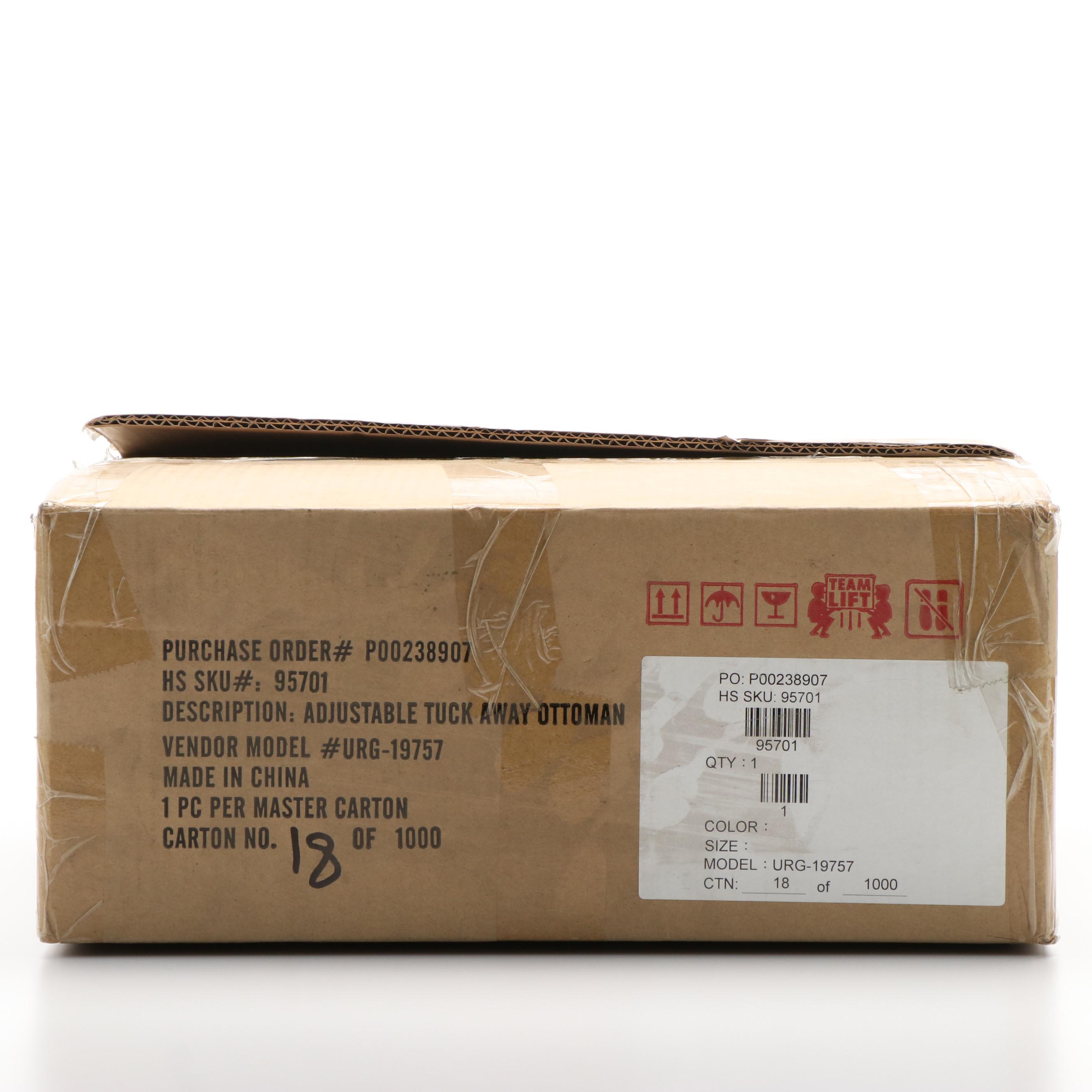 Adjustable Height Foldaway Ottoman