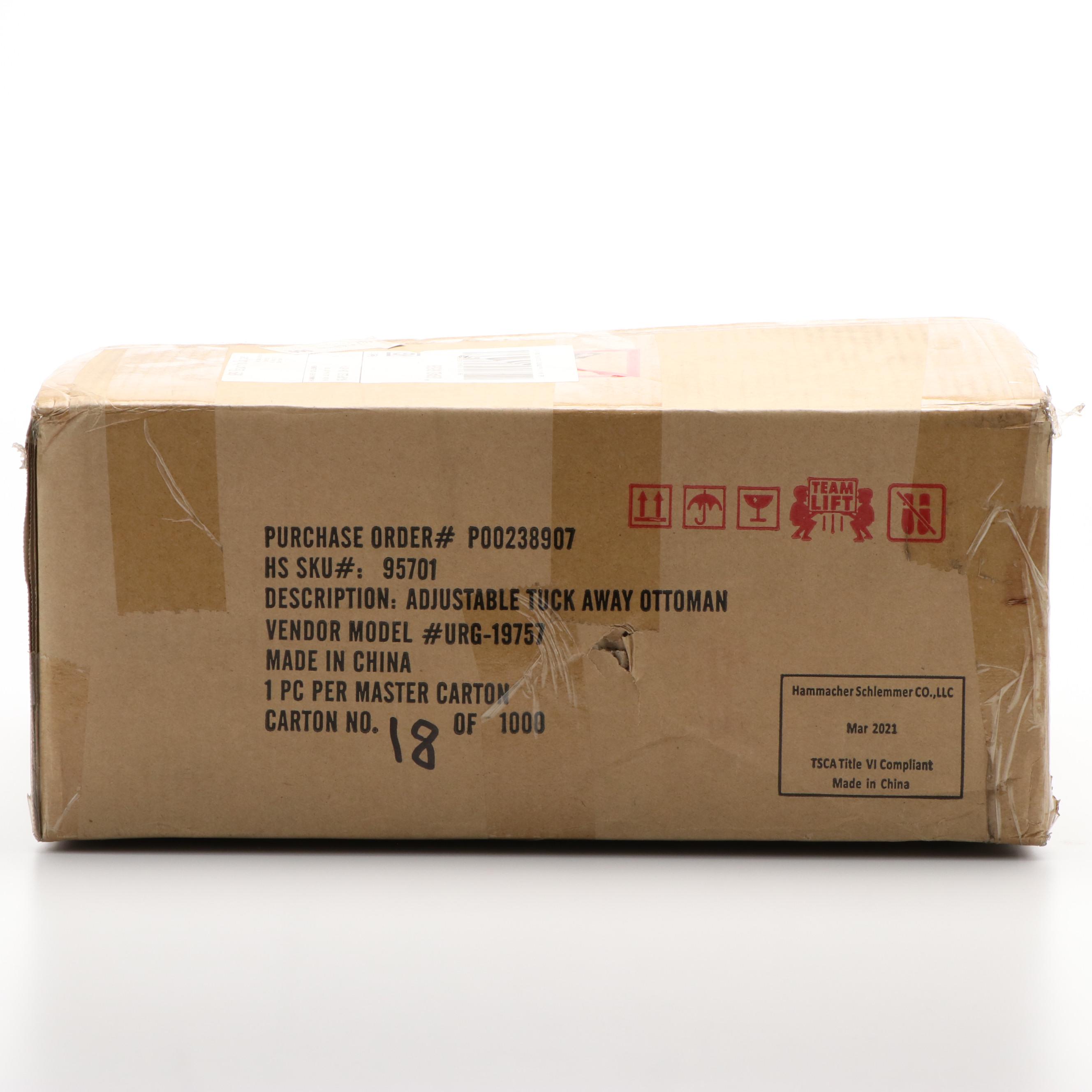 Adjustable Height Foldaway Ottoman