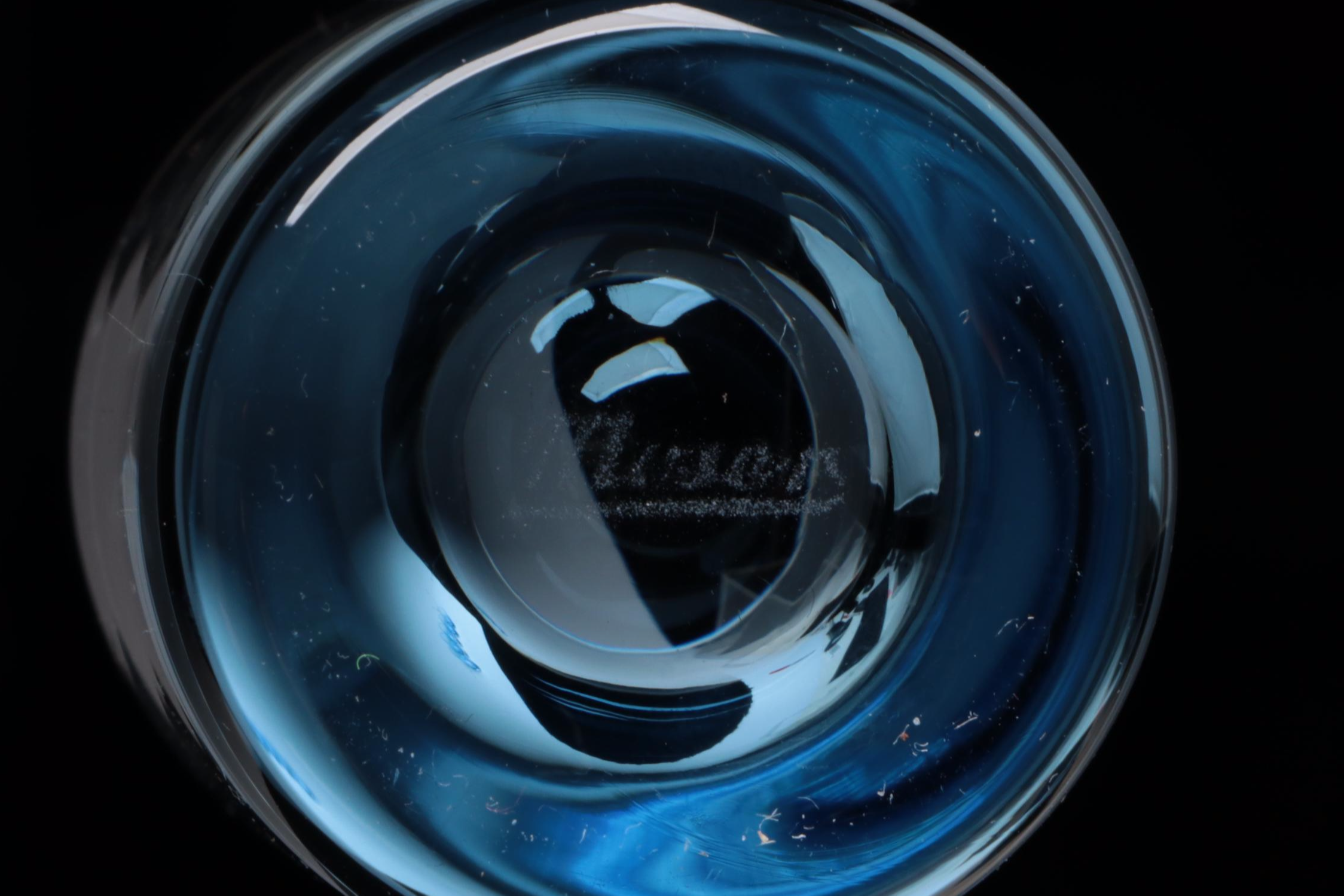 Moser "Whisky" Aquamarine Crystal Shot Glasses