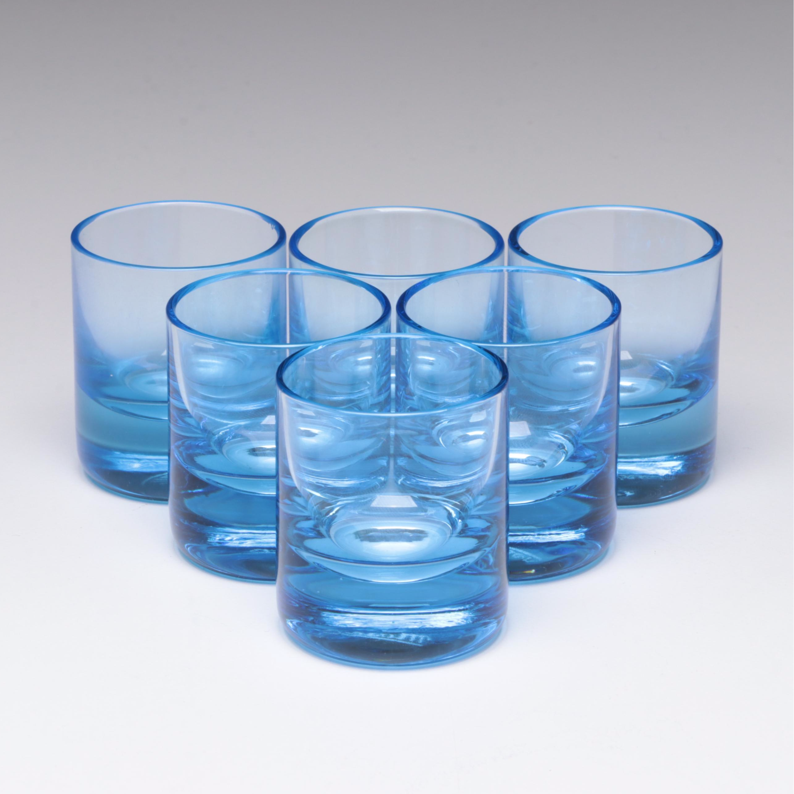 Moser "Whisky" Aquamarine Crystal Shot Glasses EBTH