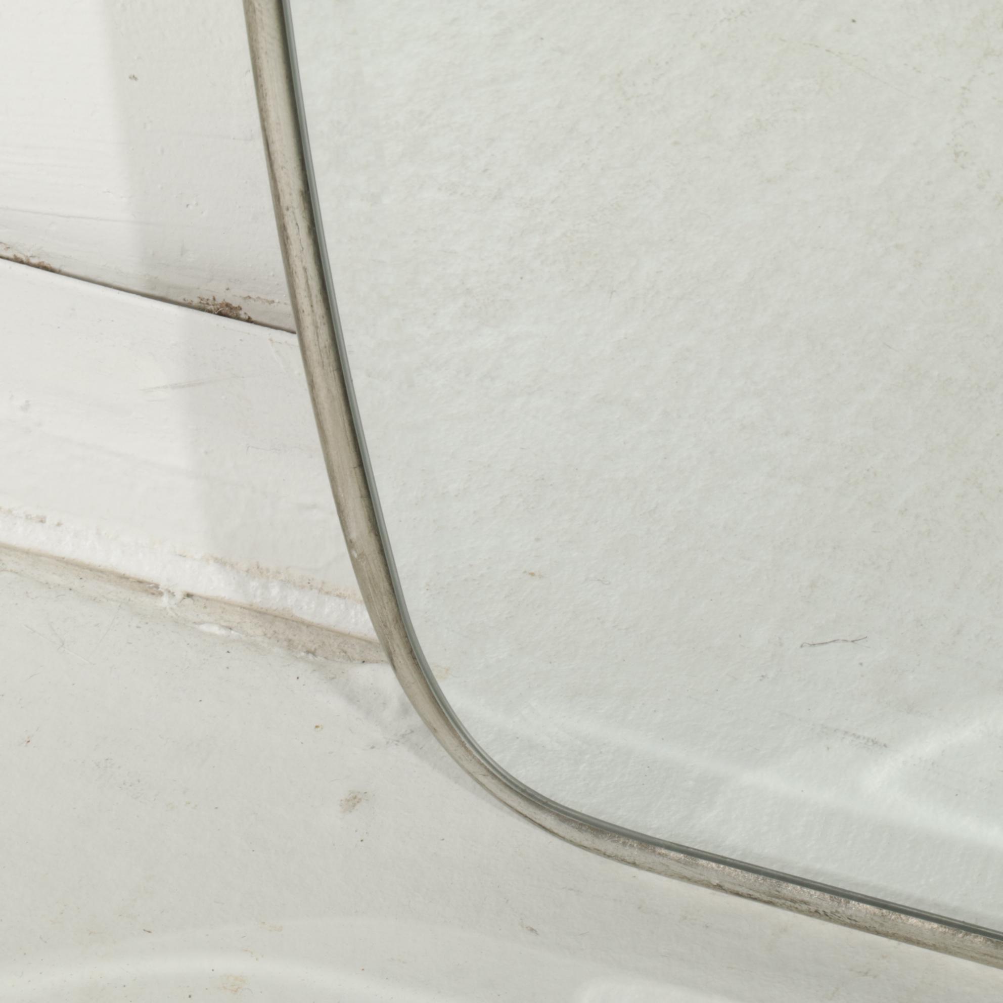 Mid Century Modern Style Metal Framed Oval Mirror