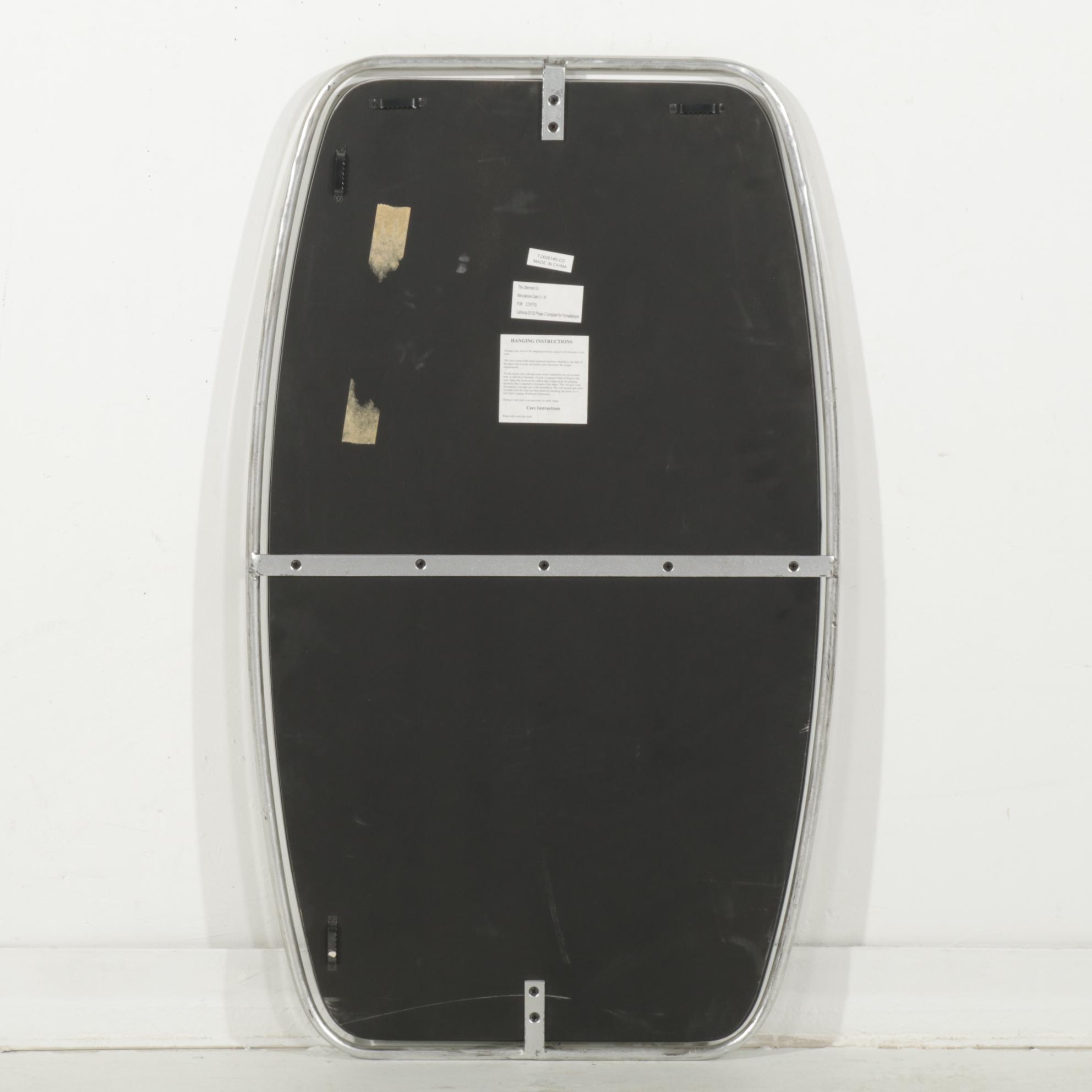 Mid Century Modern Style Metal Framed Oval Mirror