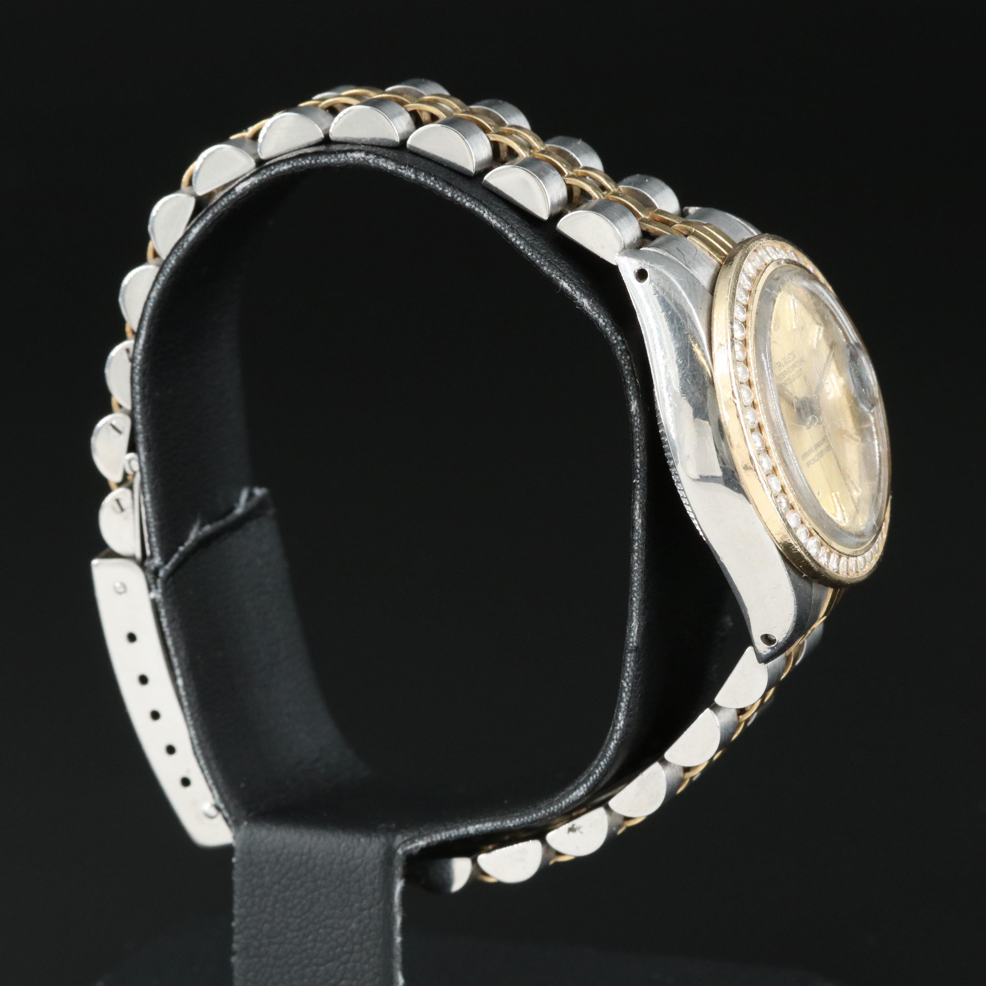 1982 Rolex Custom Diamond Bezel Oyster Perpetual Datejust Watch