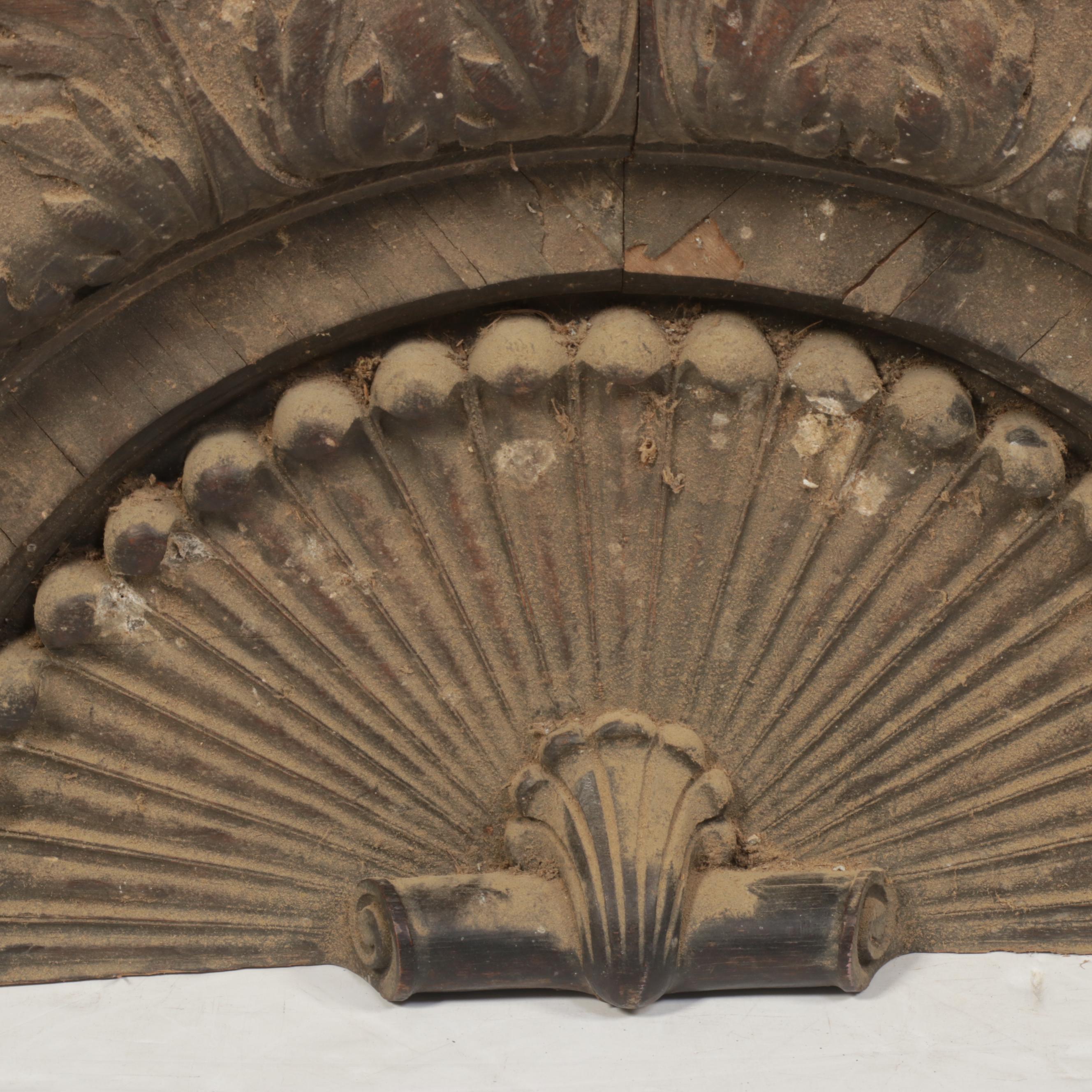 Neoclassical Style Carved Oak Architectural Pediment