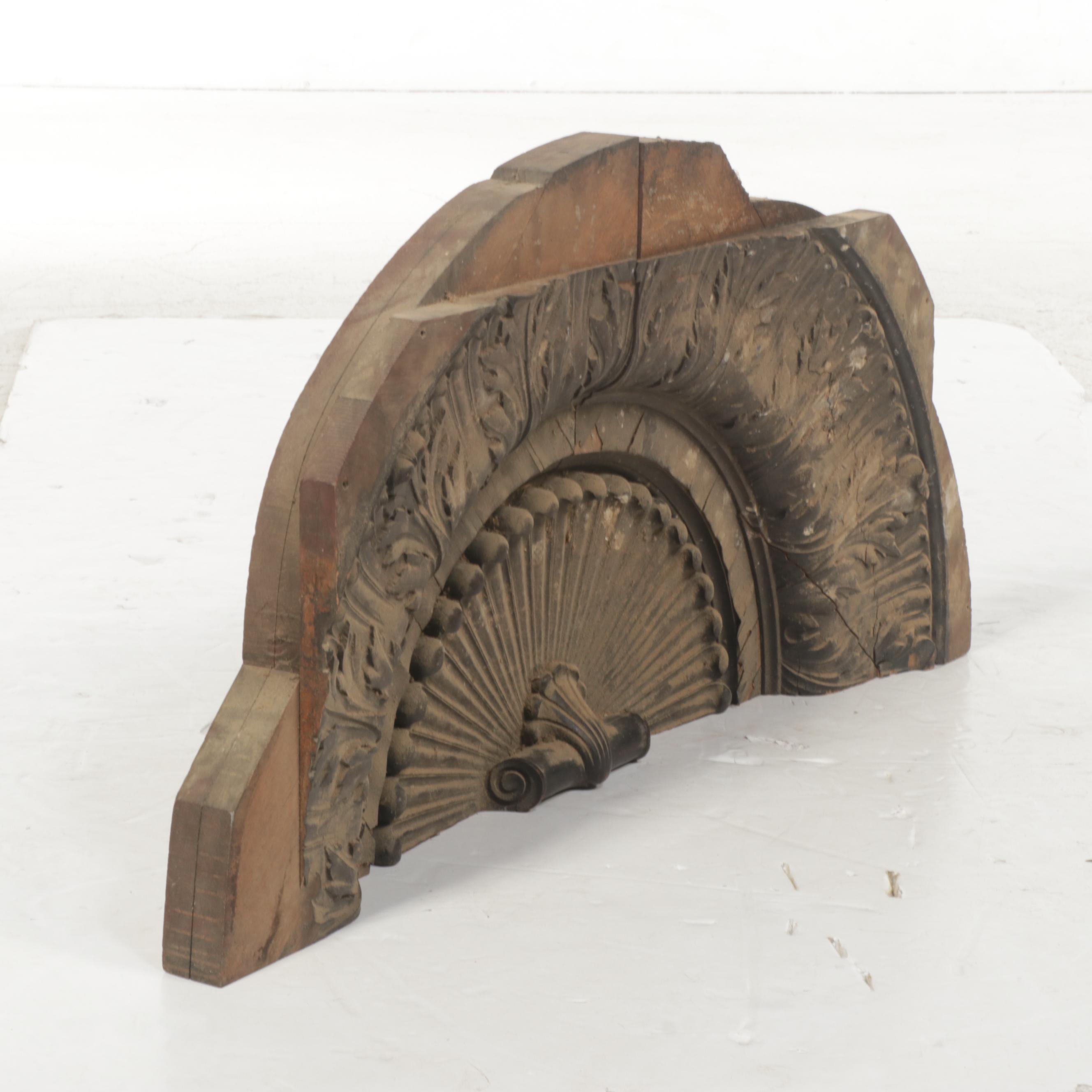 Neoclassical Style Carved Oak Architectural Pediment