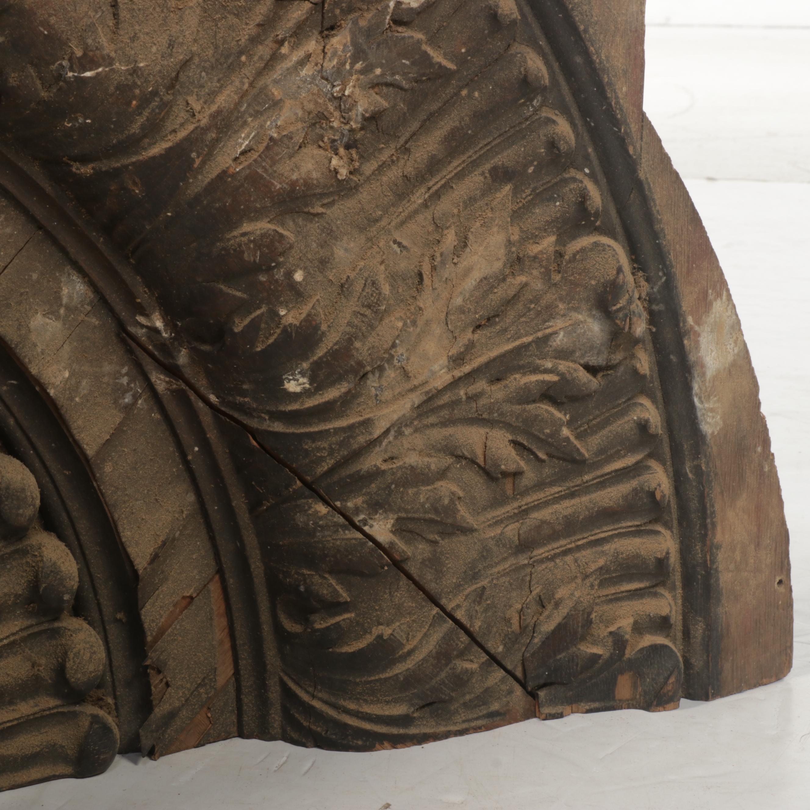 Neoclassical Style Carved Oak Architectural Pediment