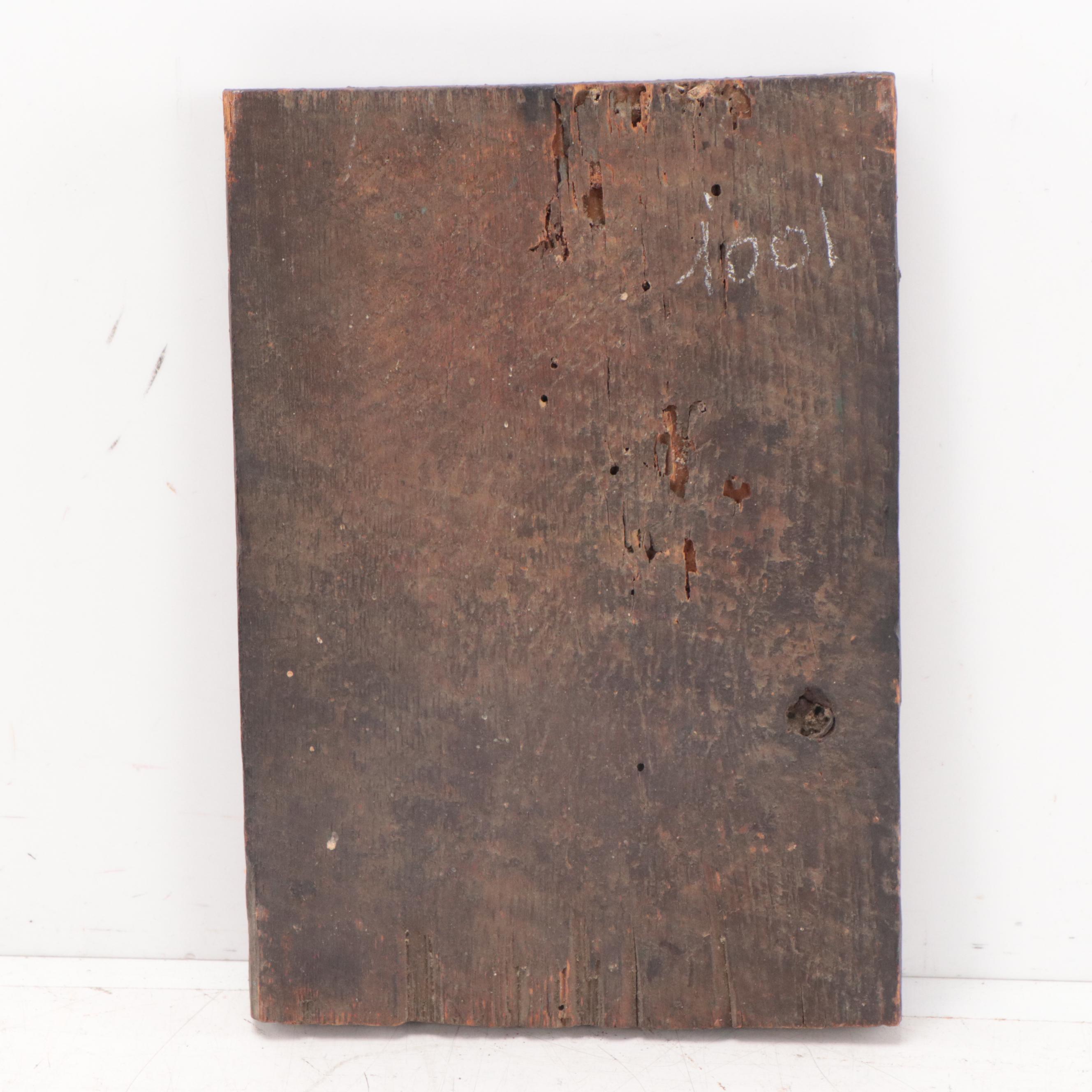 Wood Icon Painting of Religious Figures