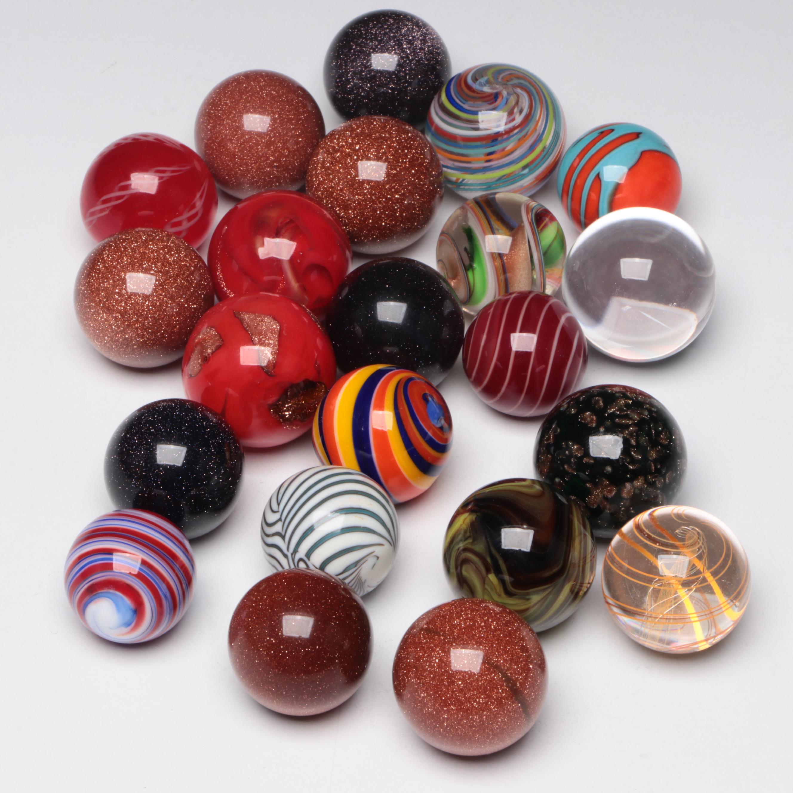 Zanfirico, Filigrana, Aventurine, and More Multicolor Glass Marbles