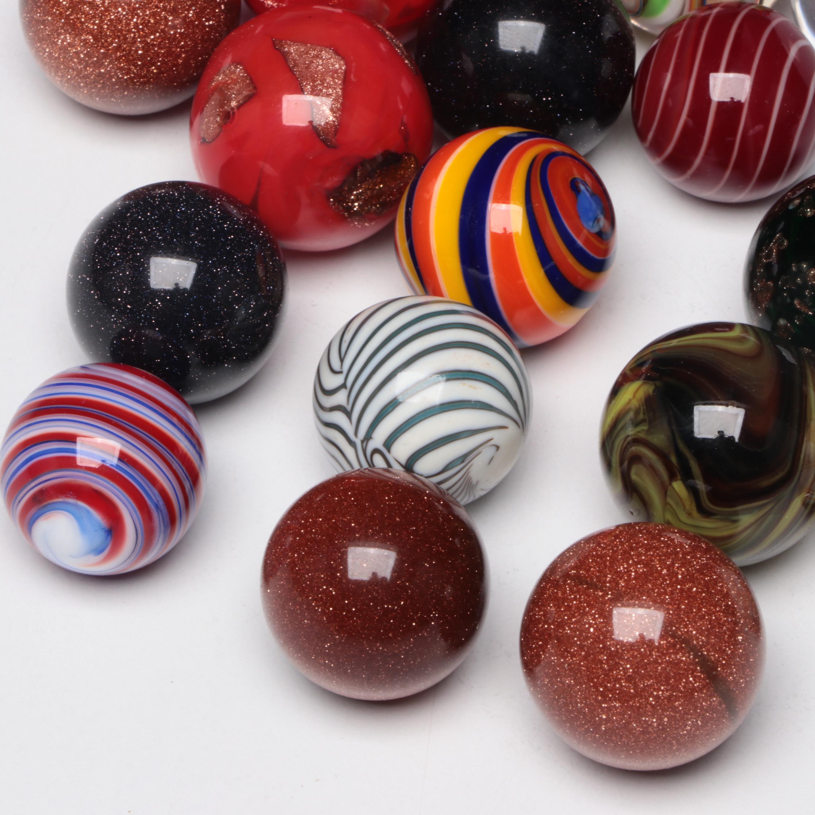 Zanfirico, Filigrana, Aventurine, and More Multicolor Glass Marbles