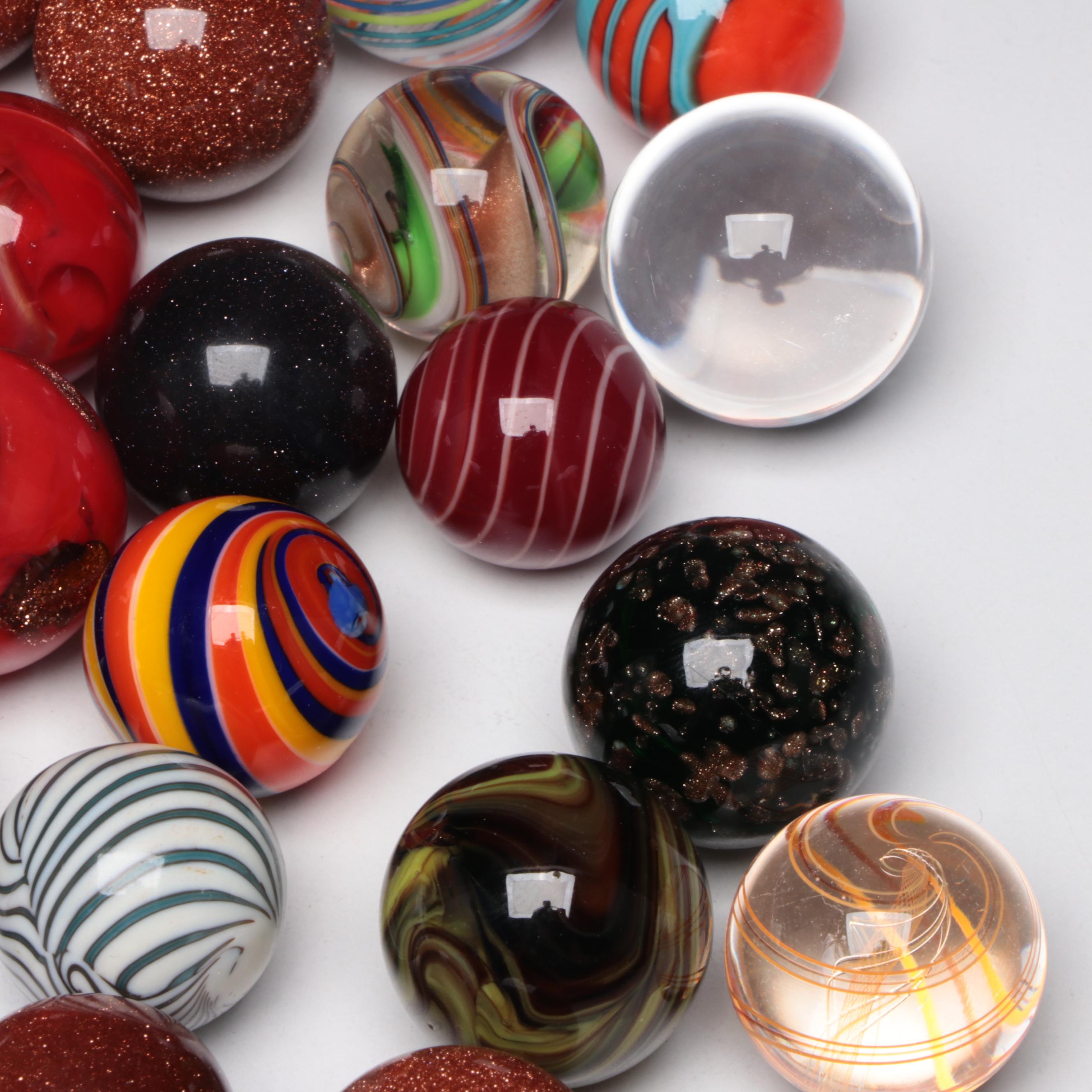 Zanfirico, Filigrana, Aventurine, and More Multicolor Glass Marbles