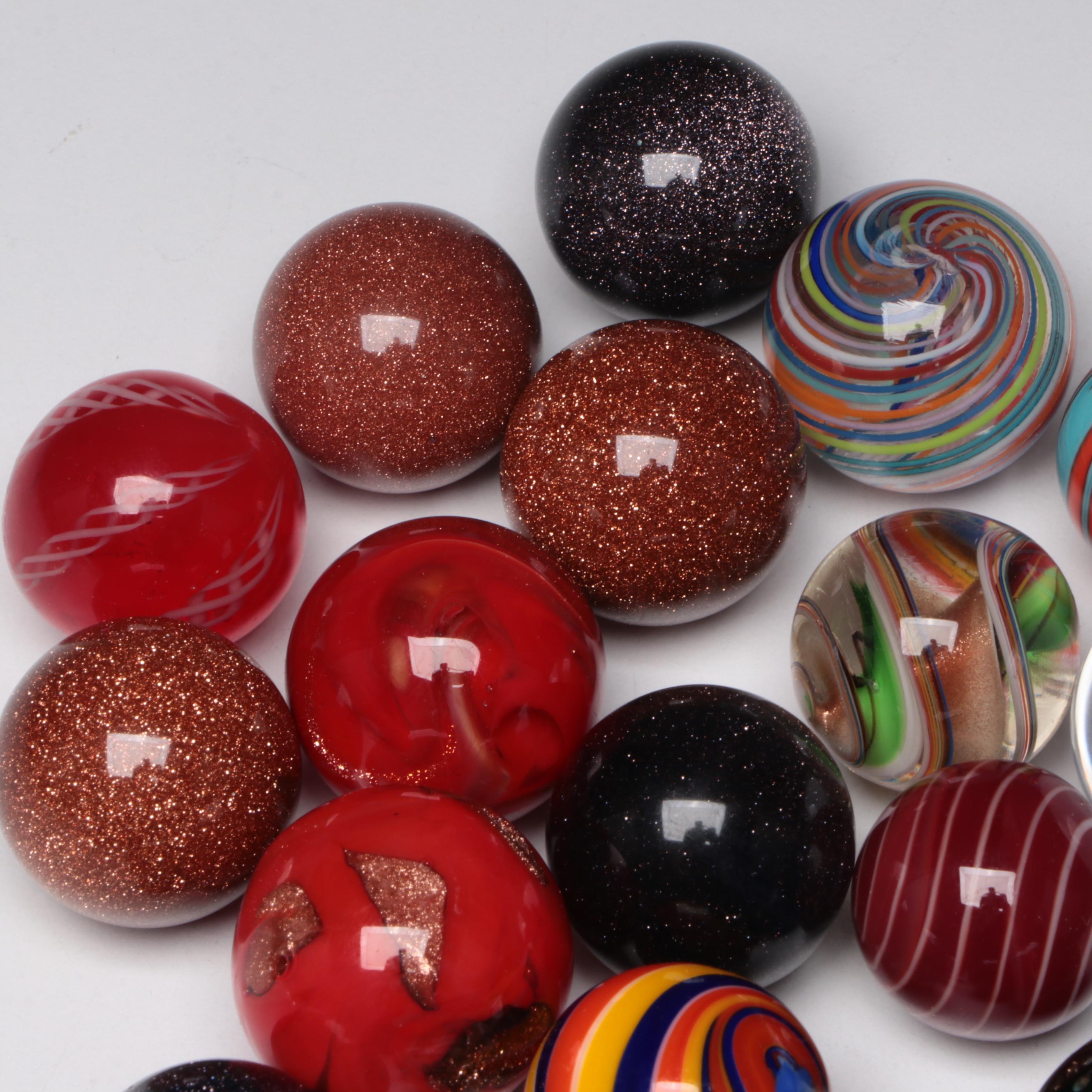 Zanfirico, Filigrana, Aventurine, and More Multicolor Glass Marbles