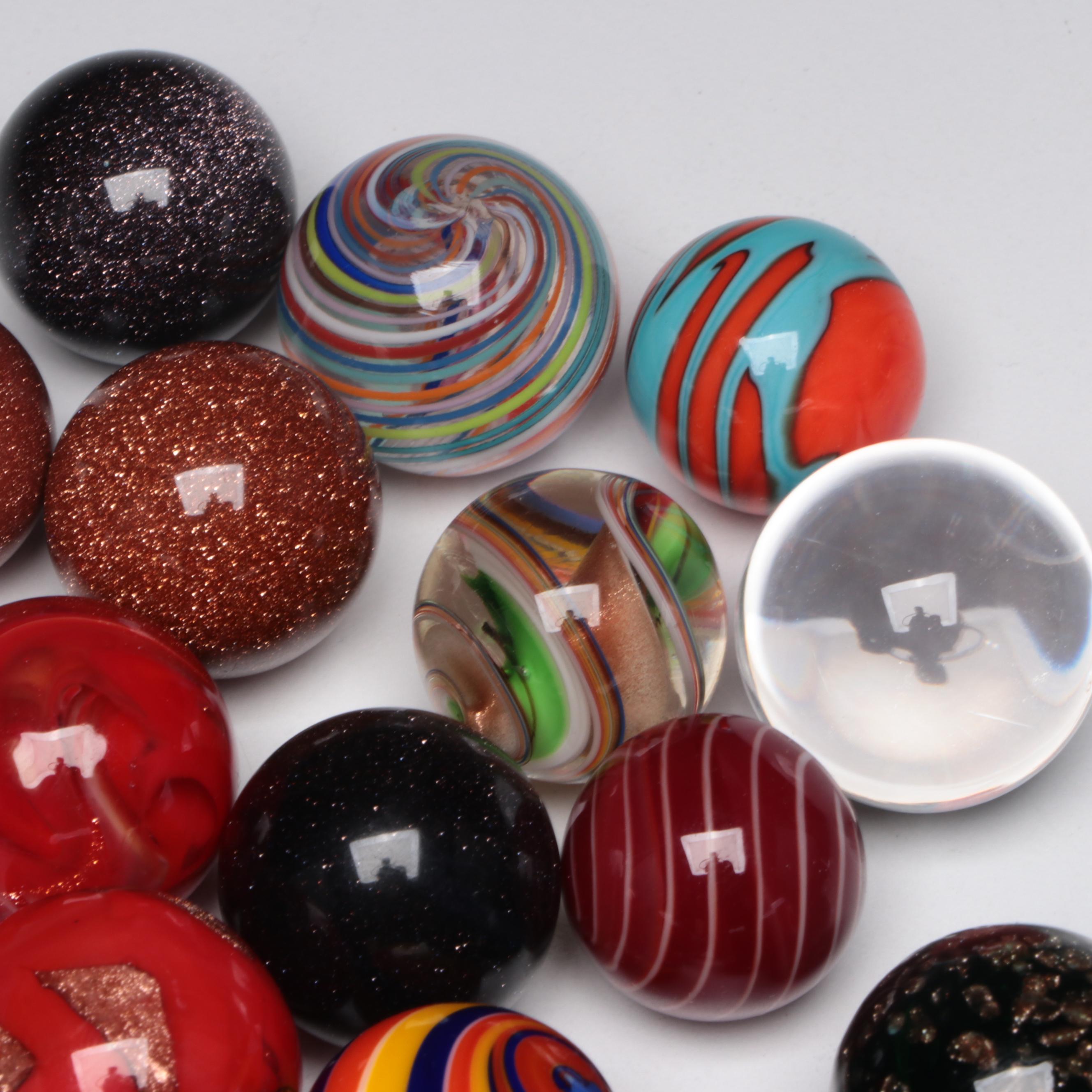 Zanfirico, Filigrana, Aventurine, and More Multicolor Glass Marbles