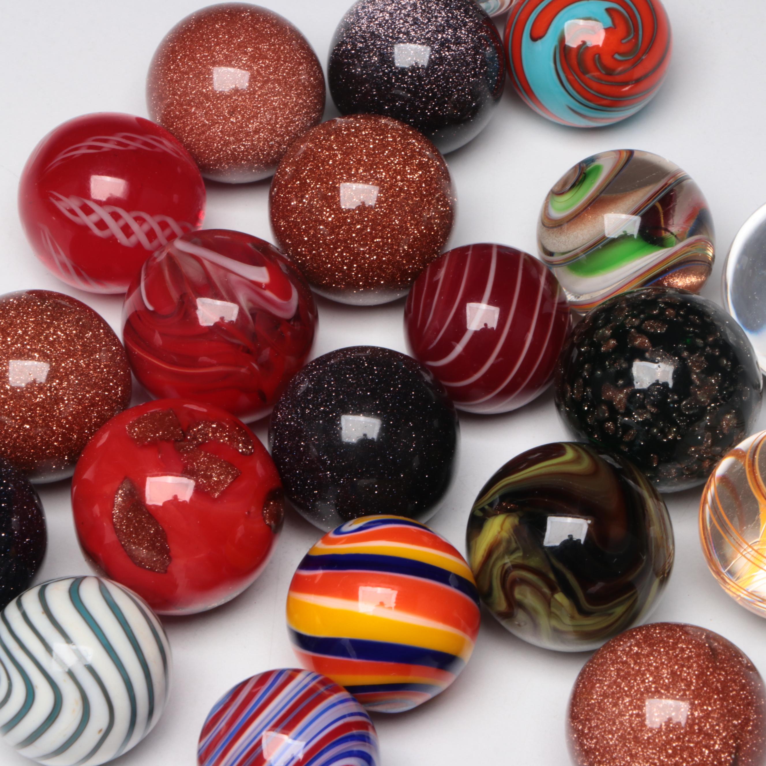 Zanfirico, Filigrana, Aventurine, and More Multicolor Glass Marbles