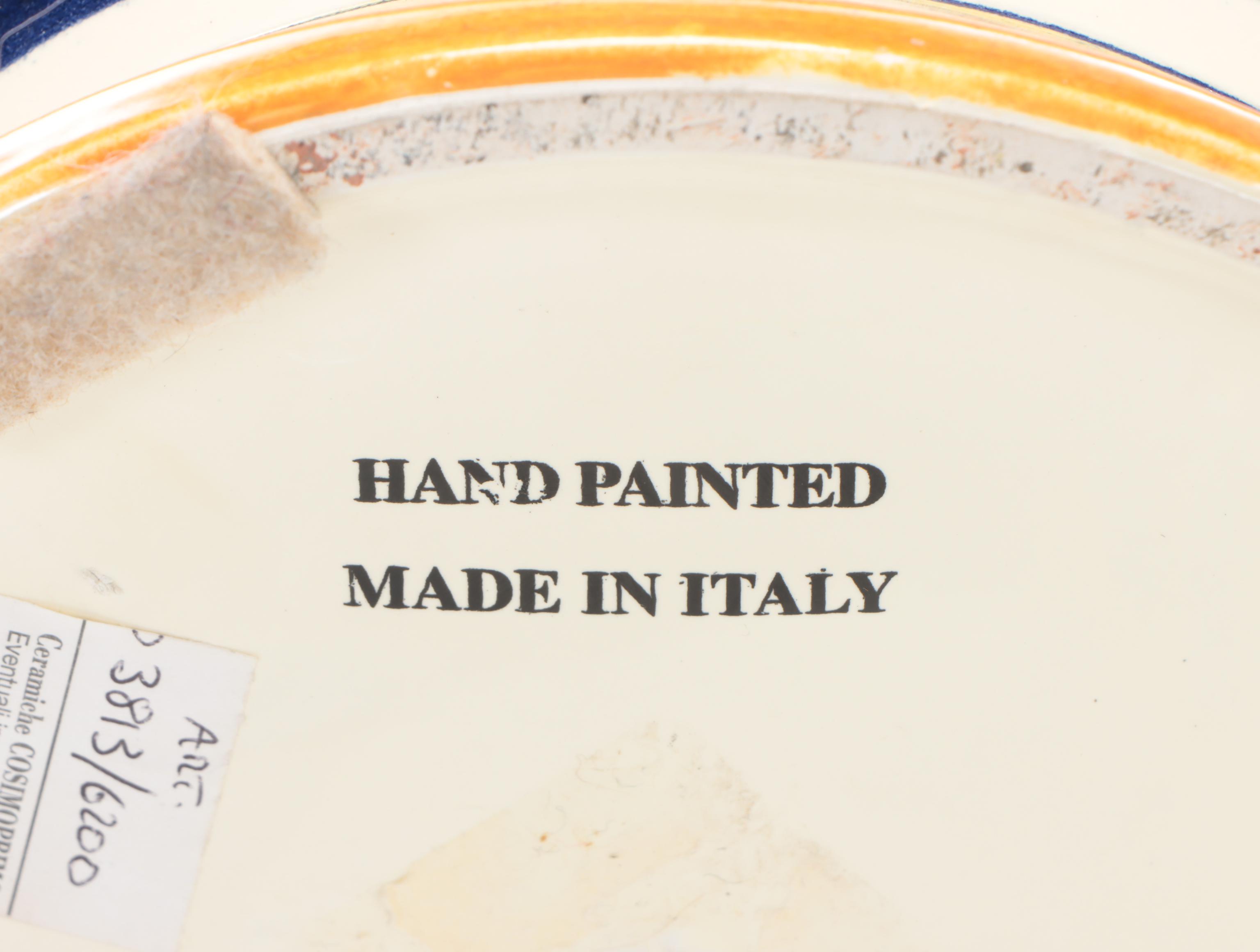 Italian Hand-Painted Ceramic Wine Pitcher