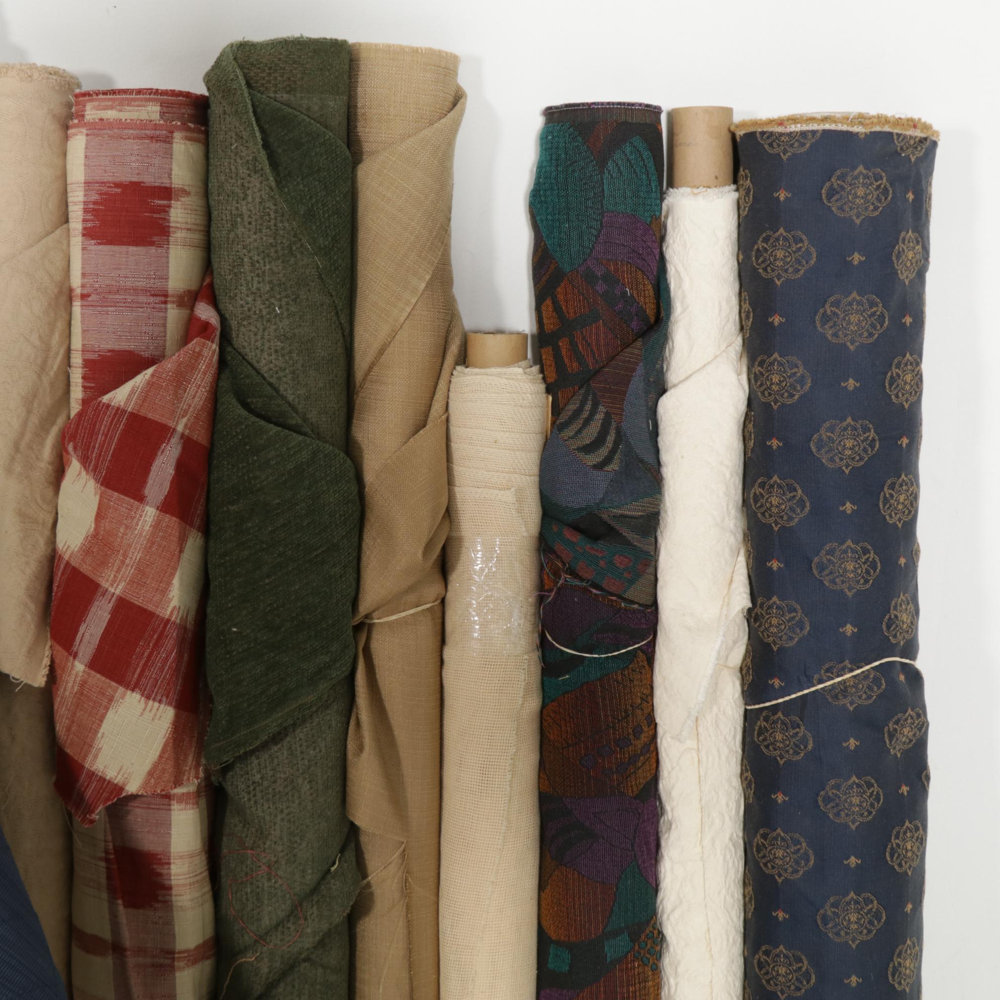 Upholstery and Drapery Fabric Collection, 38 Rolls of Varying Sizes