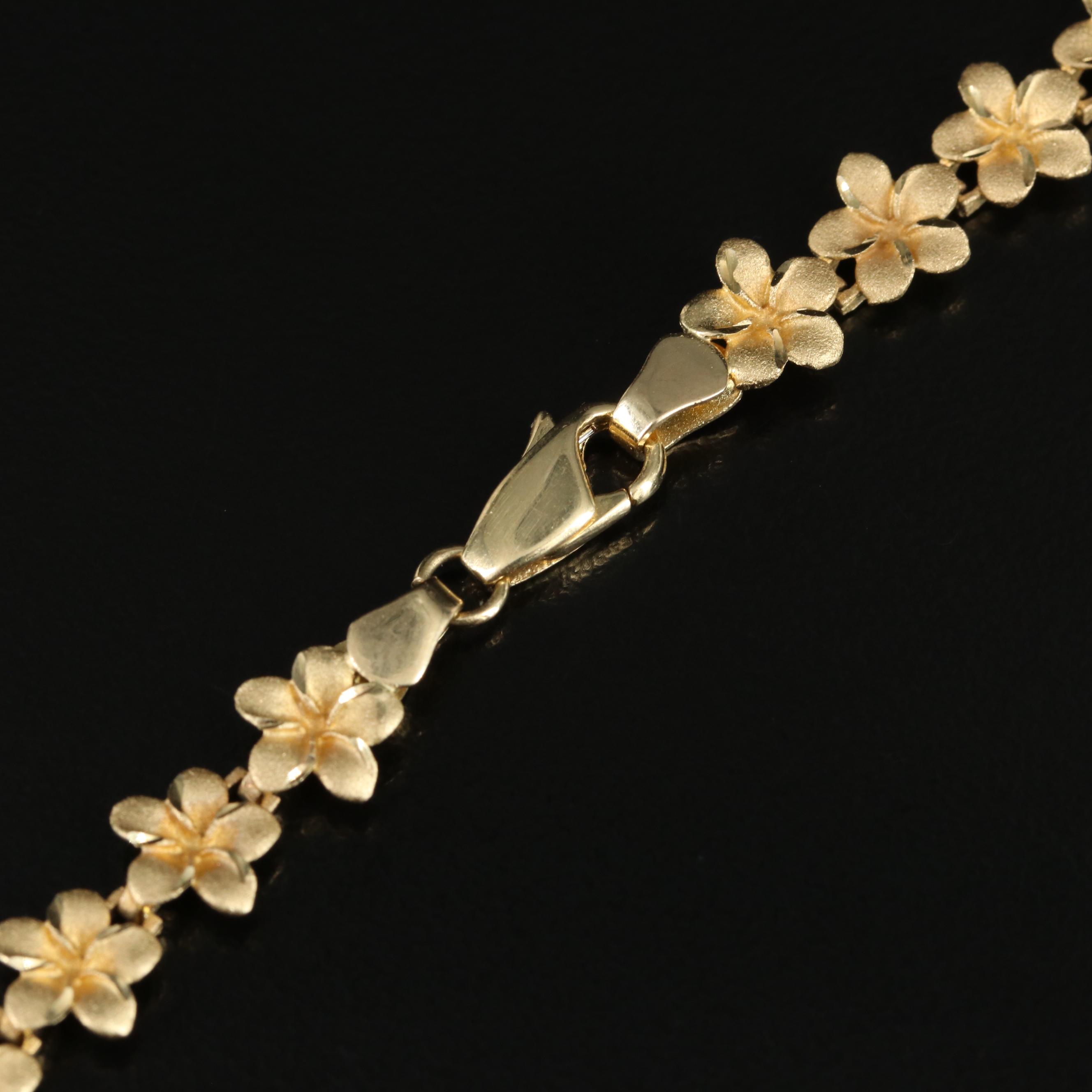 14K Graduated Plumeria Necklace