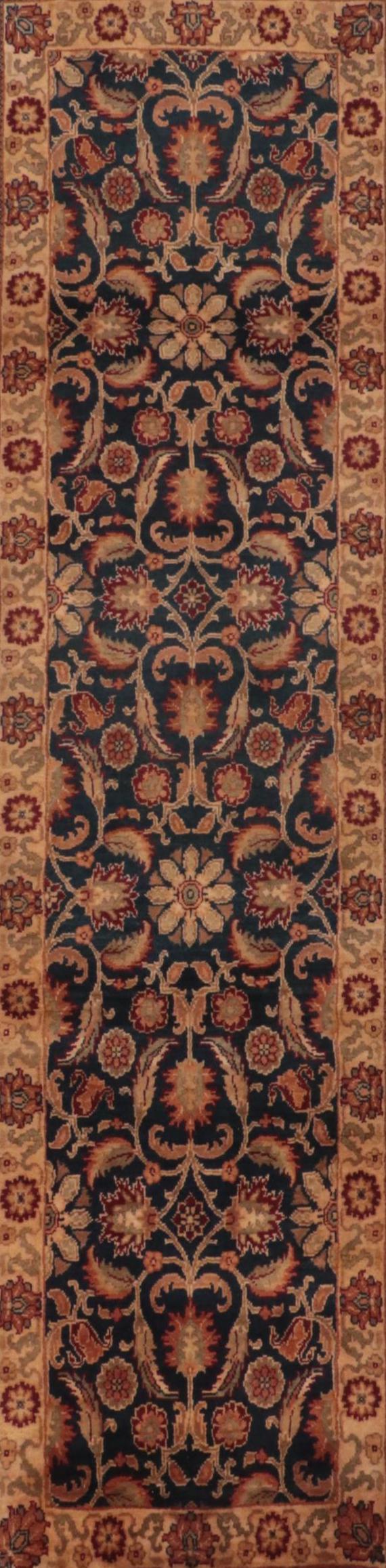 2'7 x 10'2 Hand-Knotted Indian Jaipur Carpet Runner
