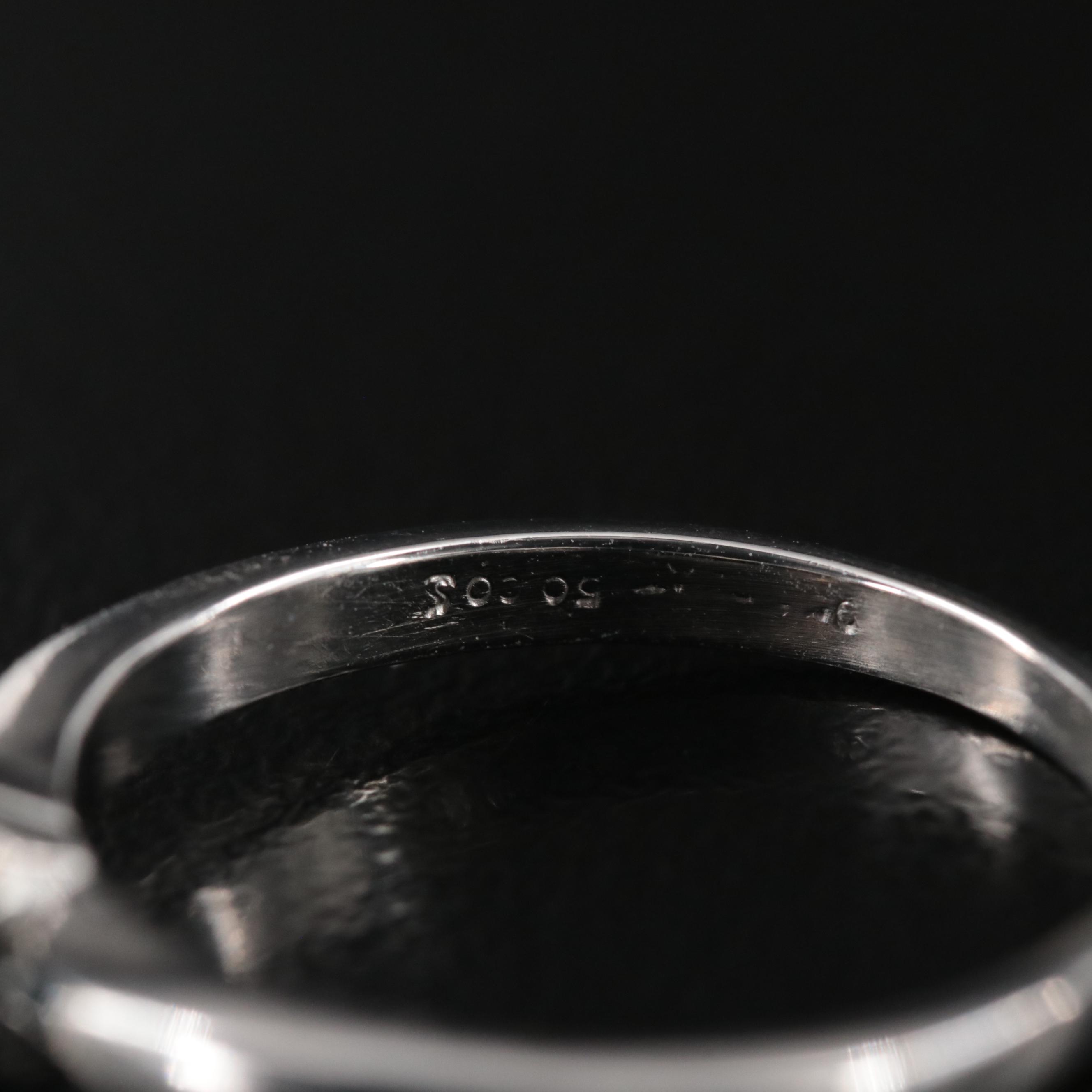 Platinum 2.20 CT Fancy Dark Blue Diamond Solitaire Ring